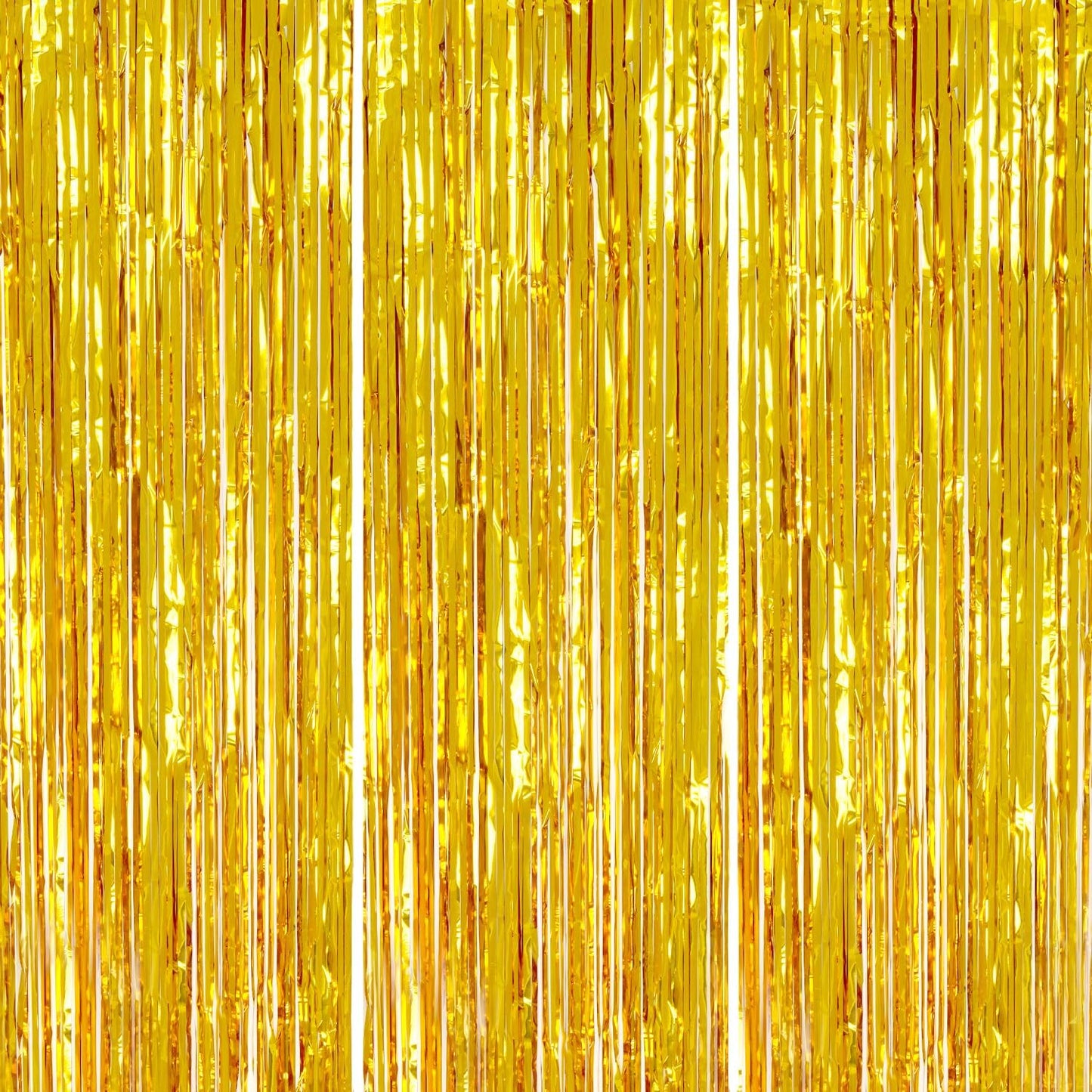 3 Pack Foil Fringe Backdrop - Gold Shiny Tinsel Curtains for Party Decoration/Photo Booth Props - 3.3x8.2 FT Metallic Foil Backdrop for Birthday, Wedding, Graduation, Christmas.