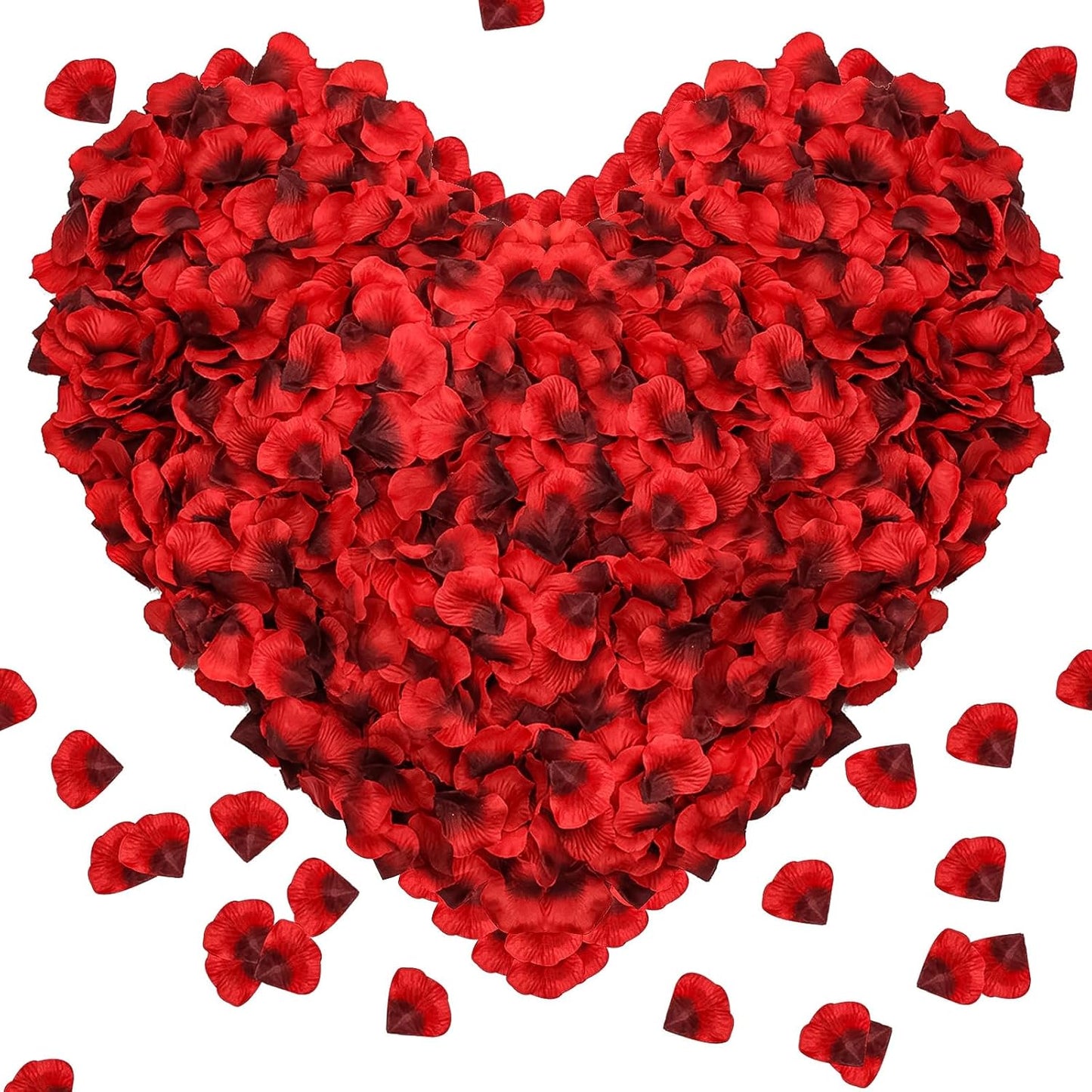 2000Pcs Rose Petals, Artificial Flower Petals Fake Rose Petals for Romantic Night,Wedding,Proposal Anniversary Flower Decorations (Big Red Dot Black, 2000pcs)