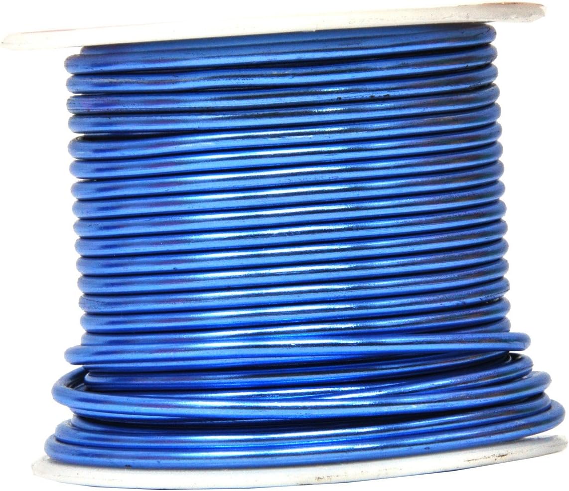 Mandala Crafts 12 Gauge Anodized Aluminum Craft Wire for Jewelry Making - 276 FT Colored Flexible Silver Copper True Blue Pink Ice Blue Green Wire - Bendable for Bonsai Armature Crafting Sculpting