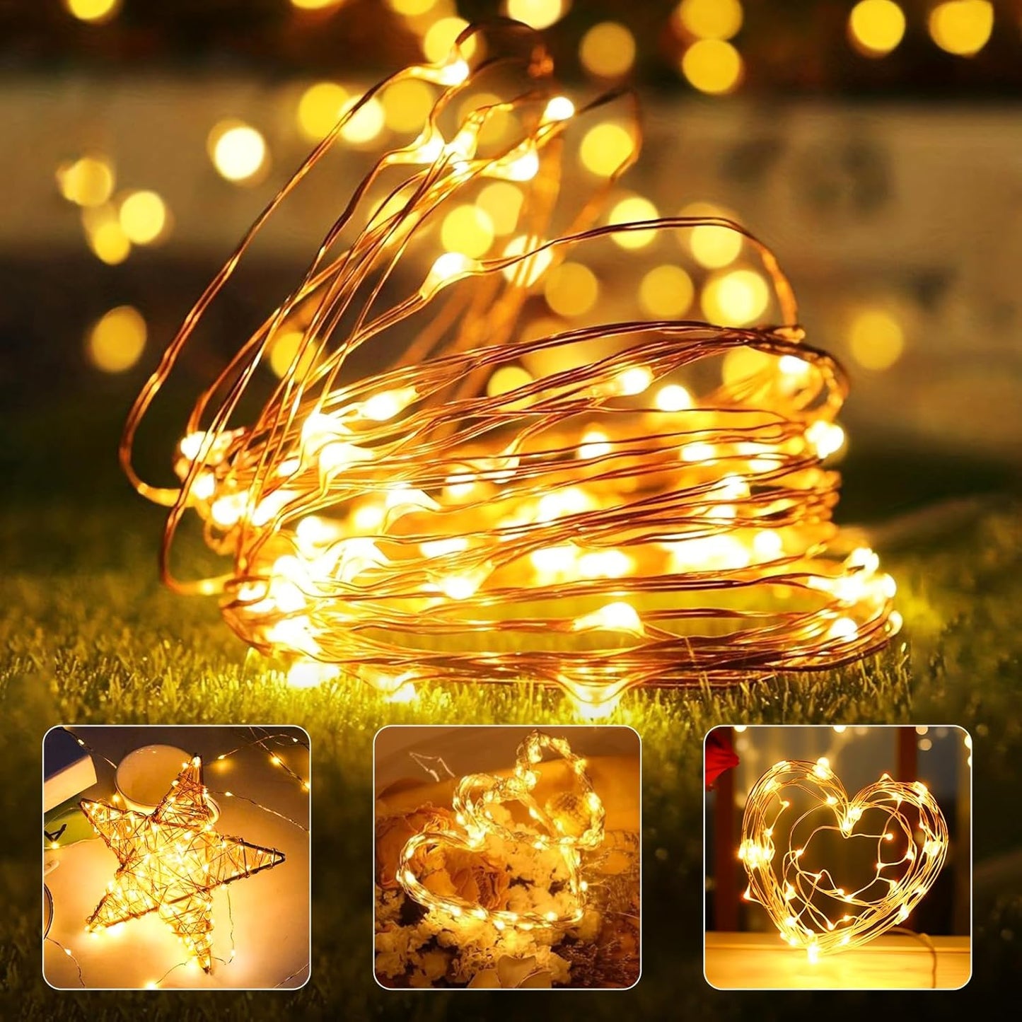 btfarm 6 Pack Fairy Lights Battery Operated with Timer, 30LED 9.8FT Twinkle Lights Waterproof, Copper Wire Christmas String Lights Battery Powered for Indoor Outdoor Wedding Party Holiday Decorations