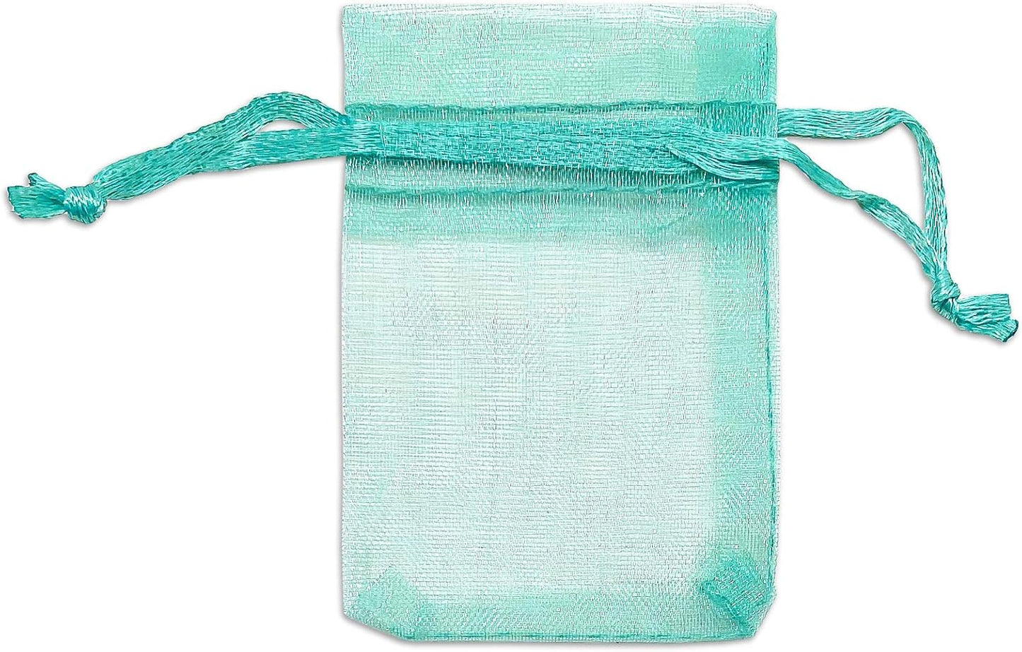 TheDisplayGuys 48-Pack 6x8 Teal Sheer Organza Gift Bags with Drawstring, Jewelry Candy Treat Wedding Party Favors Mesh Pouch