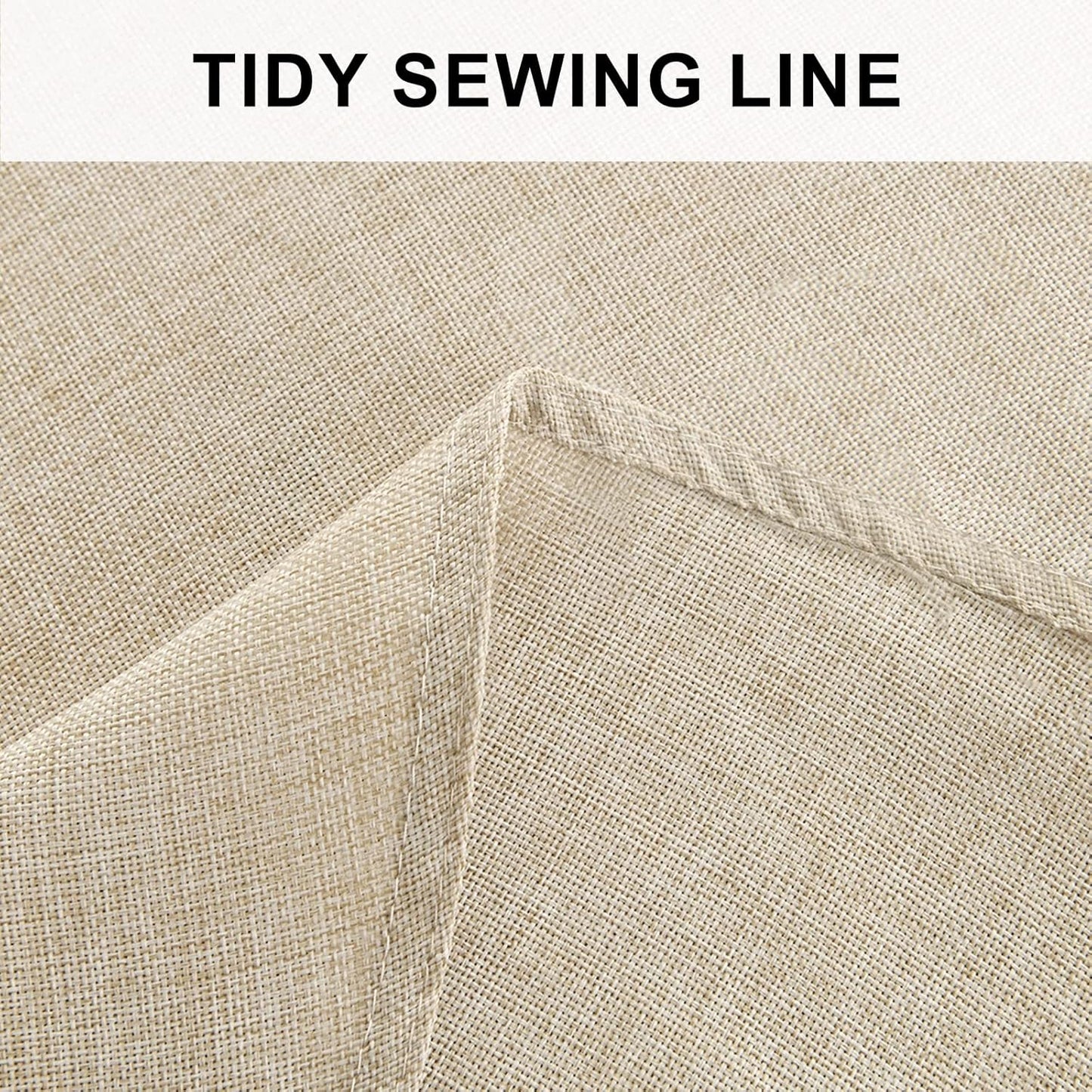 Hiasan Round Linen Tablecloth 90 Inch - Wrinkle and Stain Resistant Washable Polyester Fabric Table Cloth for Dining Room Kitchen Party, Beige