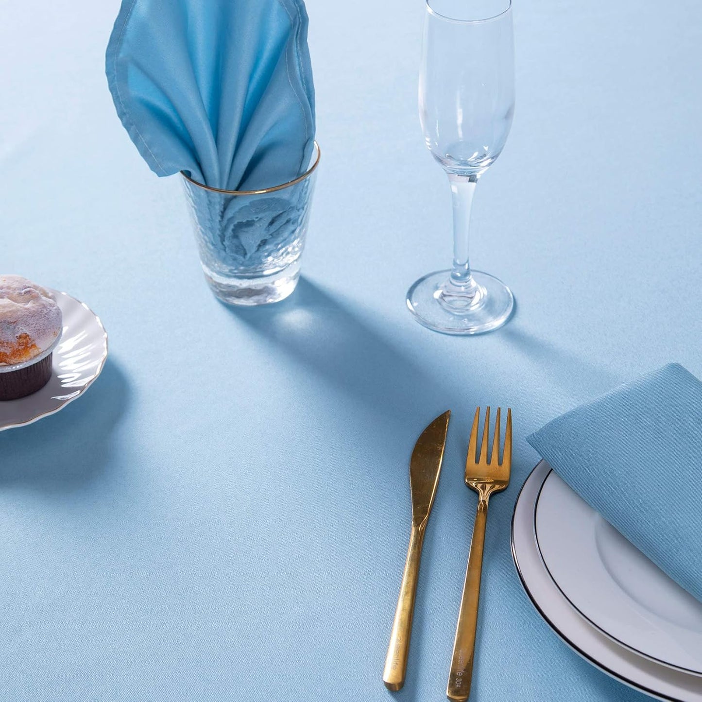 Rectangle Tablecloth 60x120 inch Washable Polyester Fabric Table Cloth for Wedding Party Dining Banquet Decoration（60x120, Blue Mist）