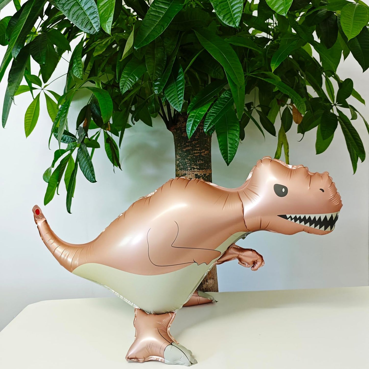 Matte Self Standing Dinosaur Tyrannosaurus Animal Balloons Cute inflatable dinosaur Foil Balloons for Dinosaur themed Three Rex Birthday Party Boy Kids Adults Birthday Party Supplies Decor