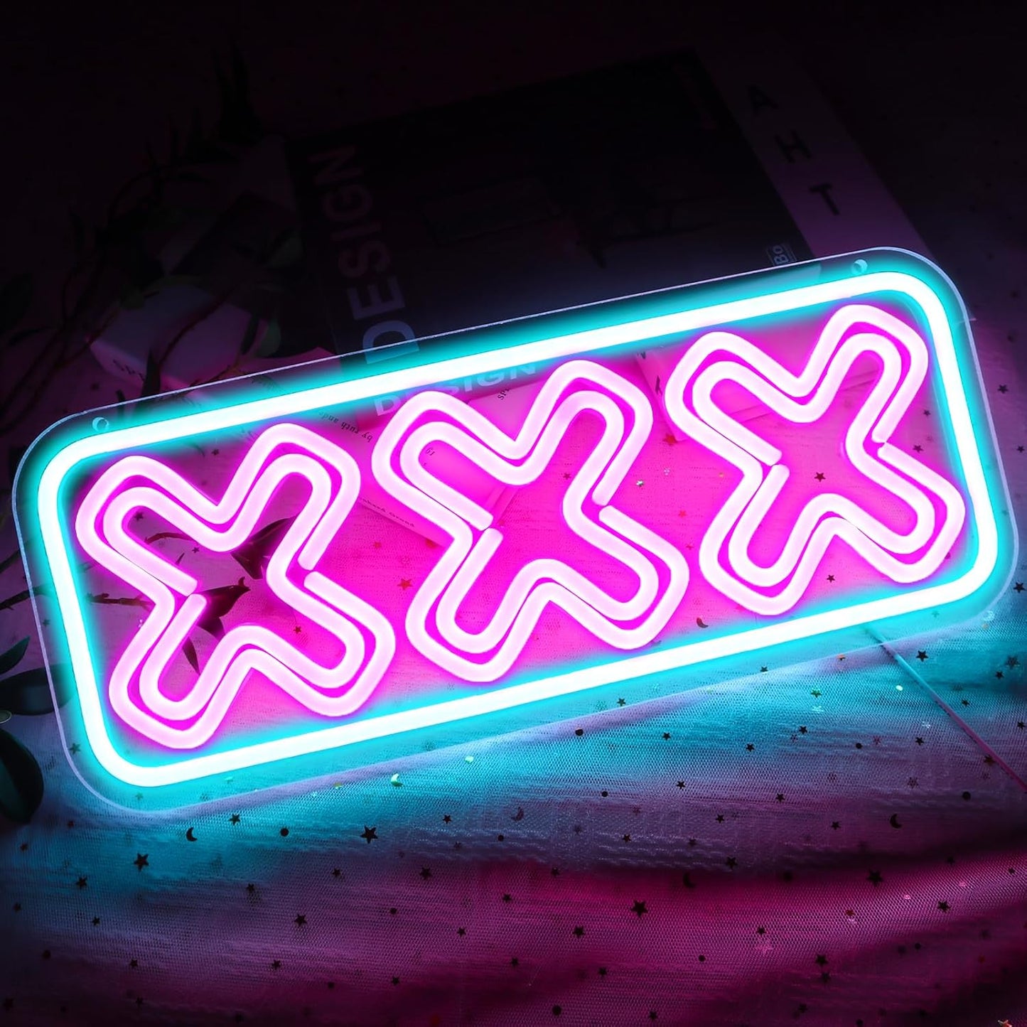XXX Neon Sign for Wall Decor, Adults Only Led Signs for Room, USB Dimmable Funny Neon Lights for Adult Rated Movie Game Room Man Cave Party Business Pub Hotel Party Wall Decor