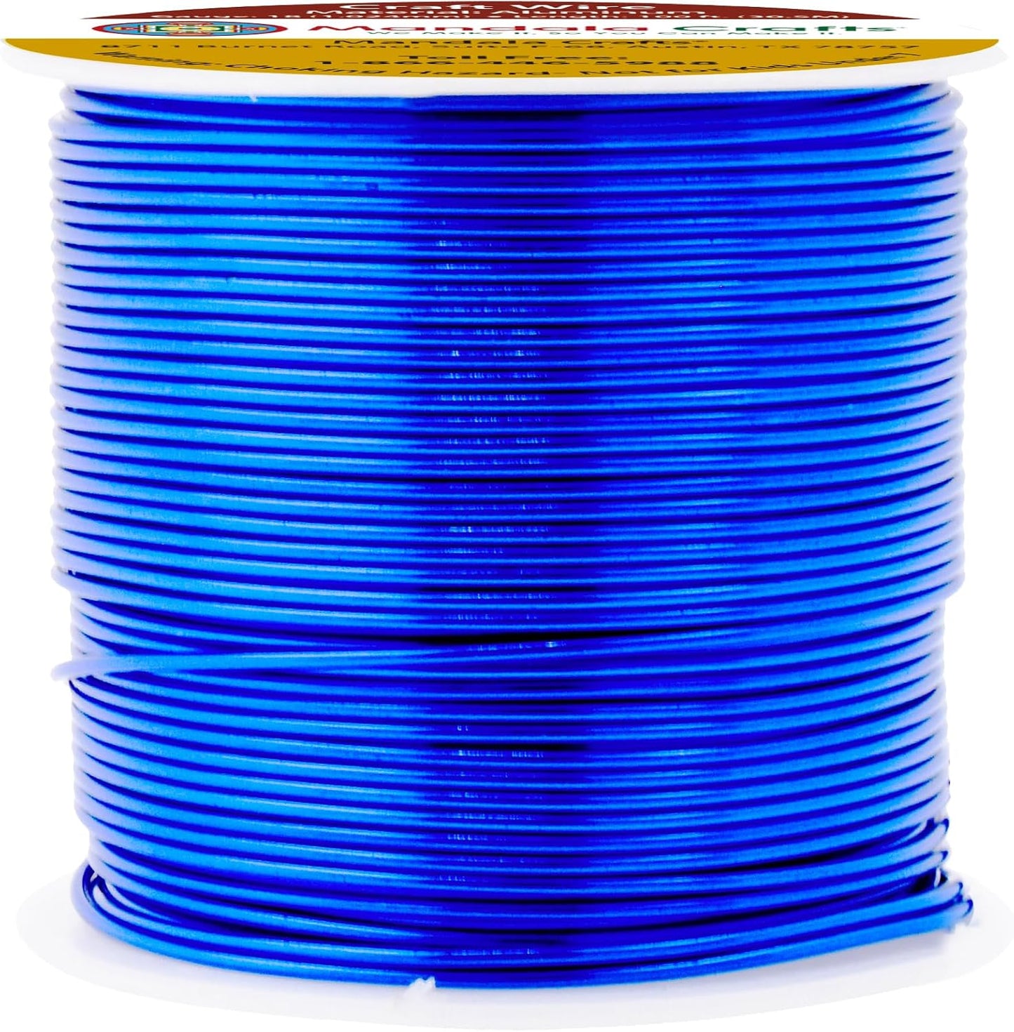 Mandala Crafts 18 Gauge Anodized Aluminum Craft Wire for Jewelry Making - 100 FT Colored Flexible True Blue Wire - Bendable for Bonsai Armature Crafting Sculpting