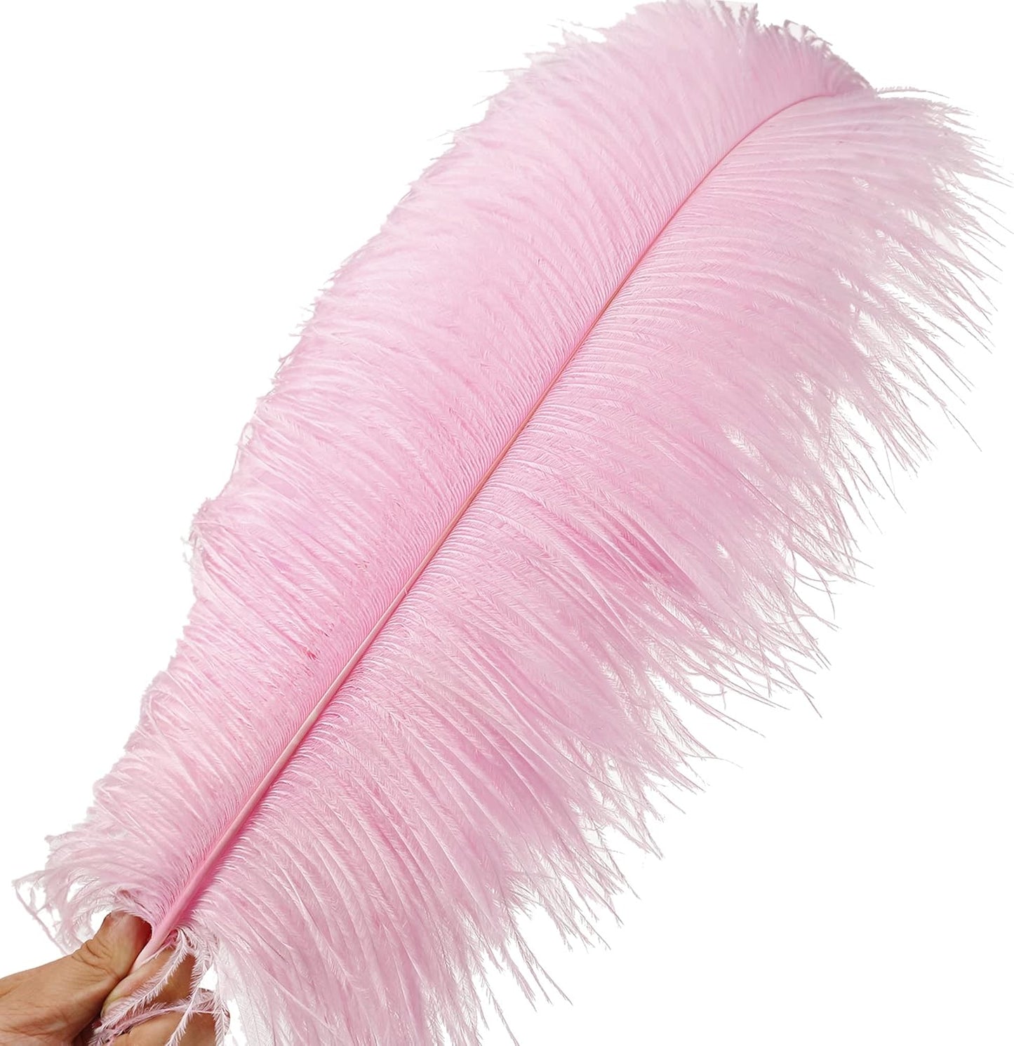 Larryhot Pink Long Ostrich Feathers - 16-18 inch 10pcs Feathers for Cfafts, Wedding Party Centerpieces and Home Decorations (Light Pink)