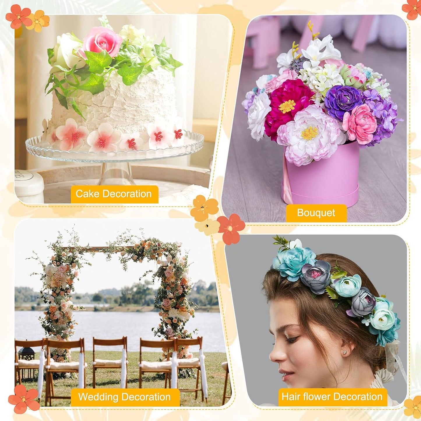 150-Pack Flower Stamens for Crafts, 5mm Double Heads Artificial Pearl Floral Pistil Mini Flower Pollens Stamens for DIY Making/Wedding/Scrapbook Decoration [Light Purple]