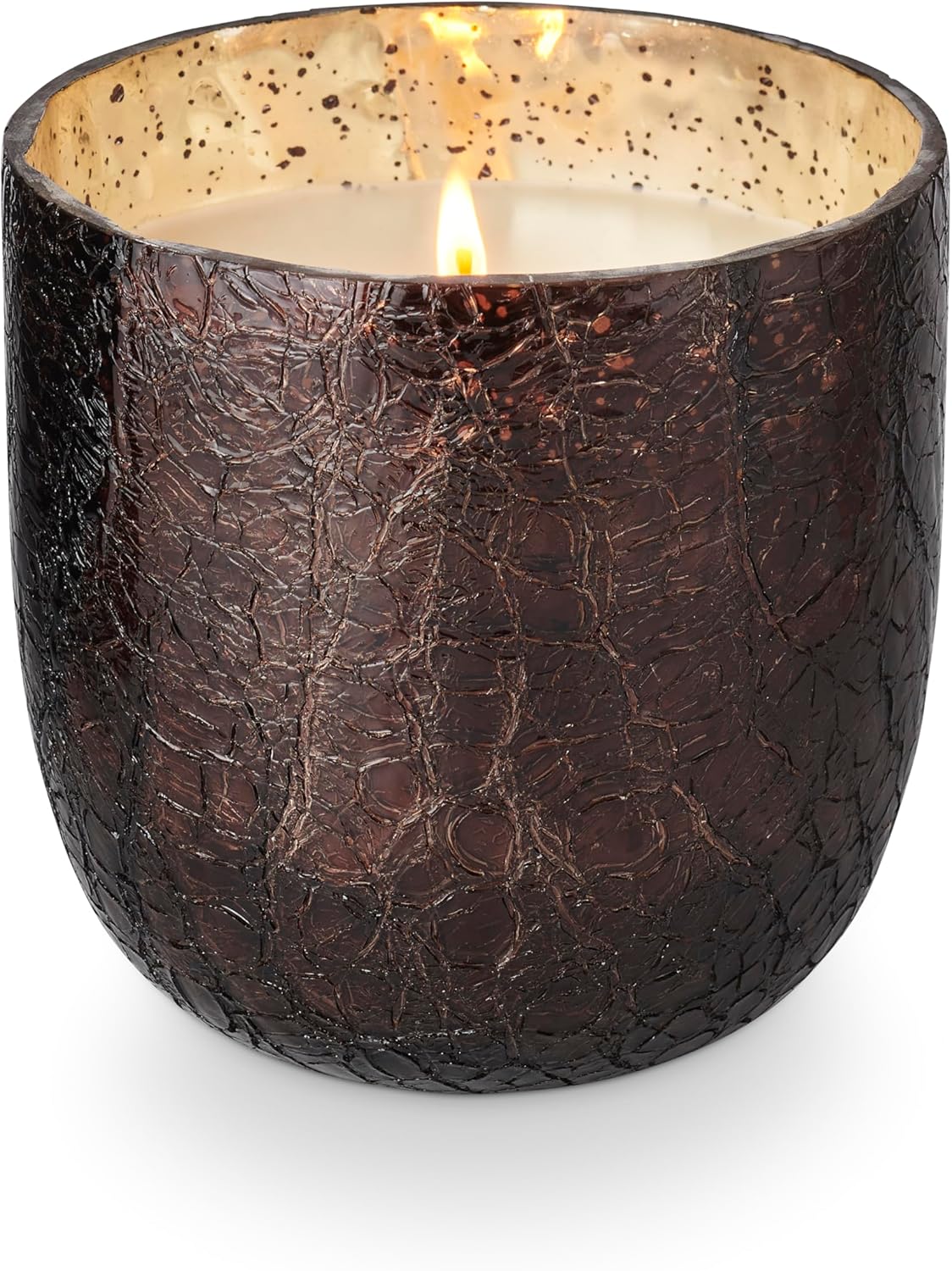 ILLUME Noble Holiday Midnight Pumpkin Large Crackle Glass Candle