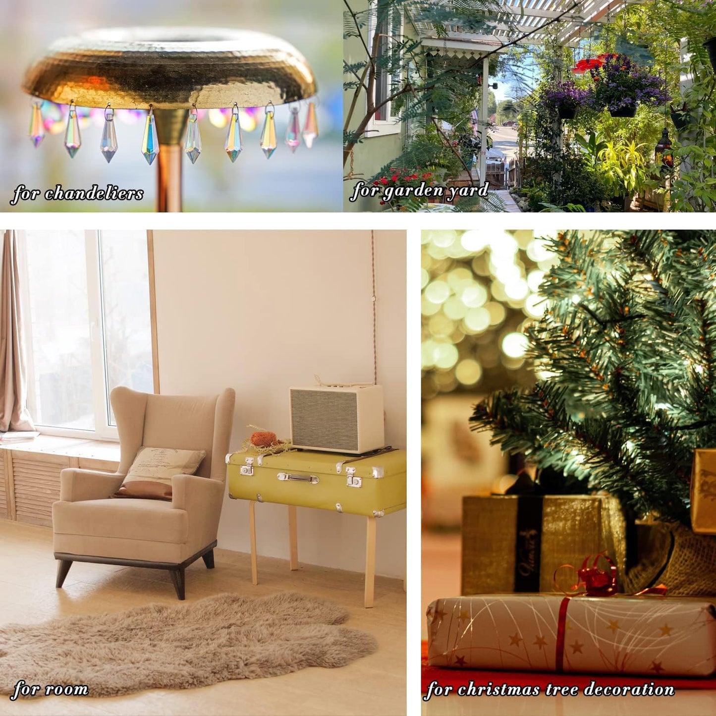 50pcs 38mm Suncatcher Crystal Icicle Prisms Pendant, Icicle Chandelier Crystals Pendants Drops Lamp Candle Holders Curtain DIY Parts Sun Catcher(AB Colors)