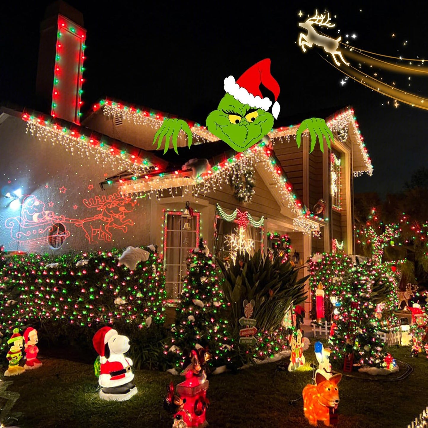 YEGUO 165ft 500 LED Christmas Lights Outdoor Waterproof, Red and Green String Lights Plug in, Green Wire Twinkle Tree Lights Indoor with Timer Memory 8 Modes