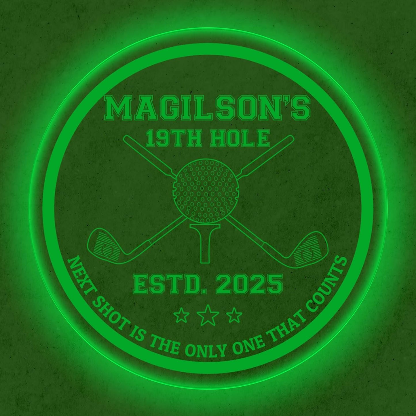 Custom Golf LED Bar Sign – Personalized Color Changing Acrylic Wall Decor for Home Bar, Man Cave, Game Room, or Patio (Golf Bar, 16 INCHES)