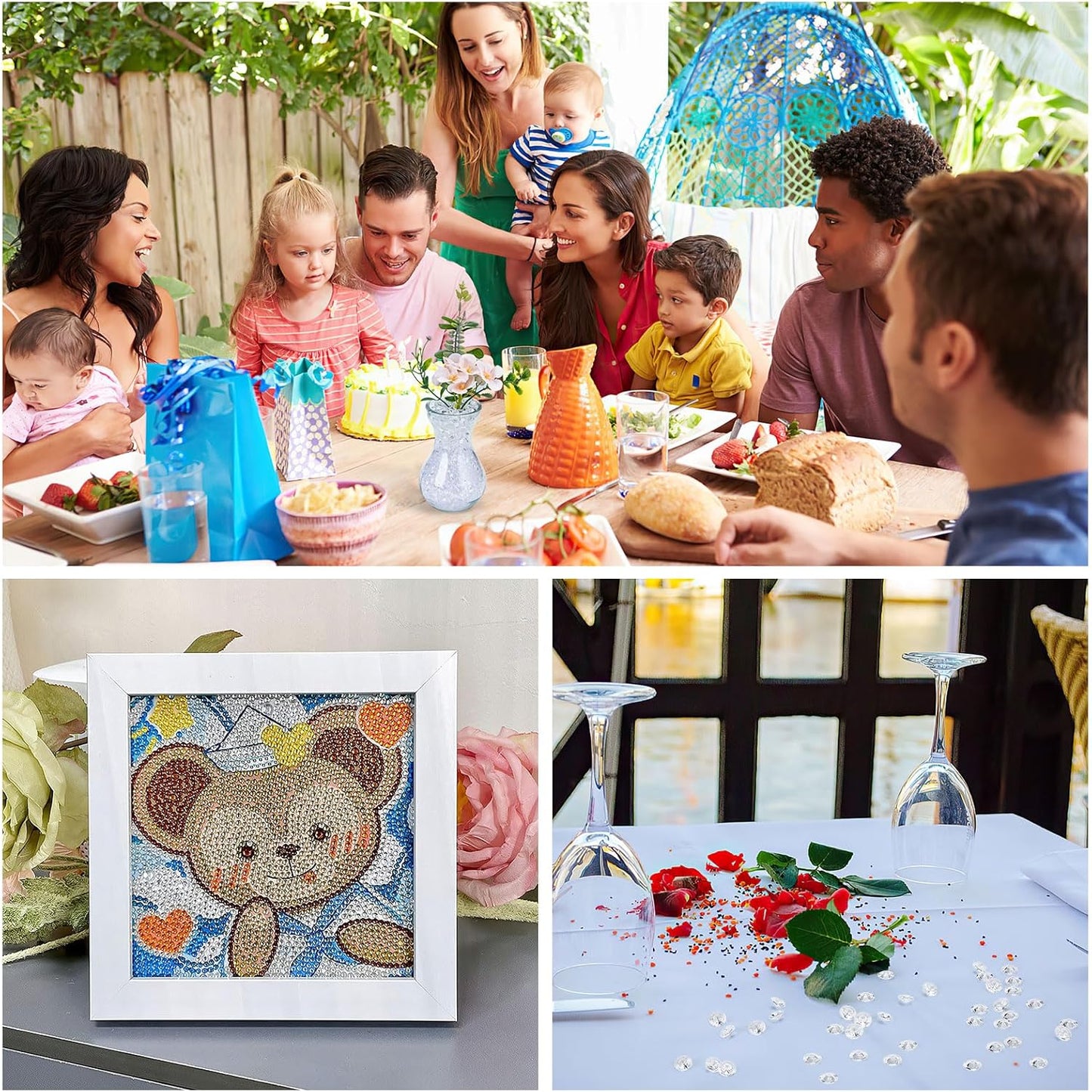 2000 pcs/Pack Wedding Table Scatter Confetti Crystals Acrylic Diamonds 8 mm Rhinestones for Wedding, Bridal Shower, Vase Beads Decorations (8mm, Coffee)