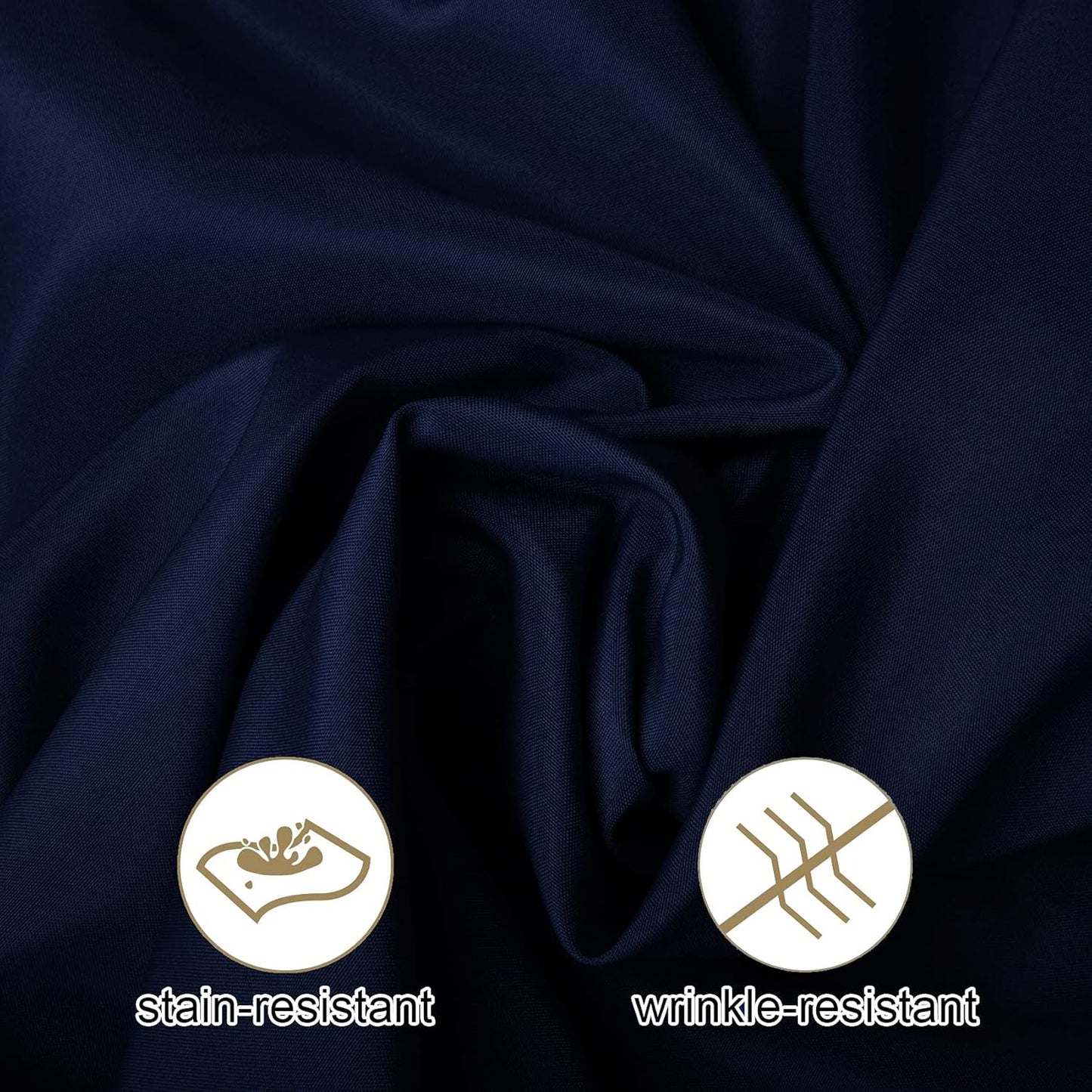 Ascoza 2pack 108 Inch Navy Round Tablecloth in Washable Polyester Fabric for Wedding/Banquet/Restaurant/Parties…