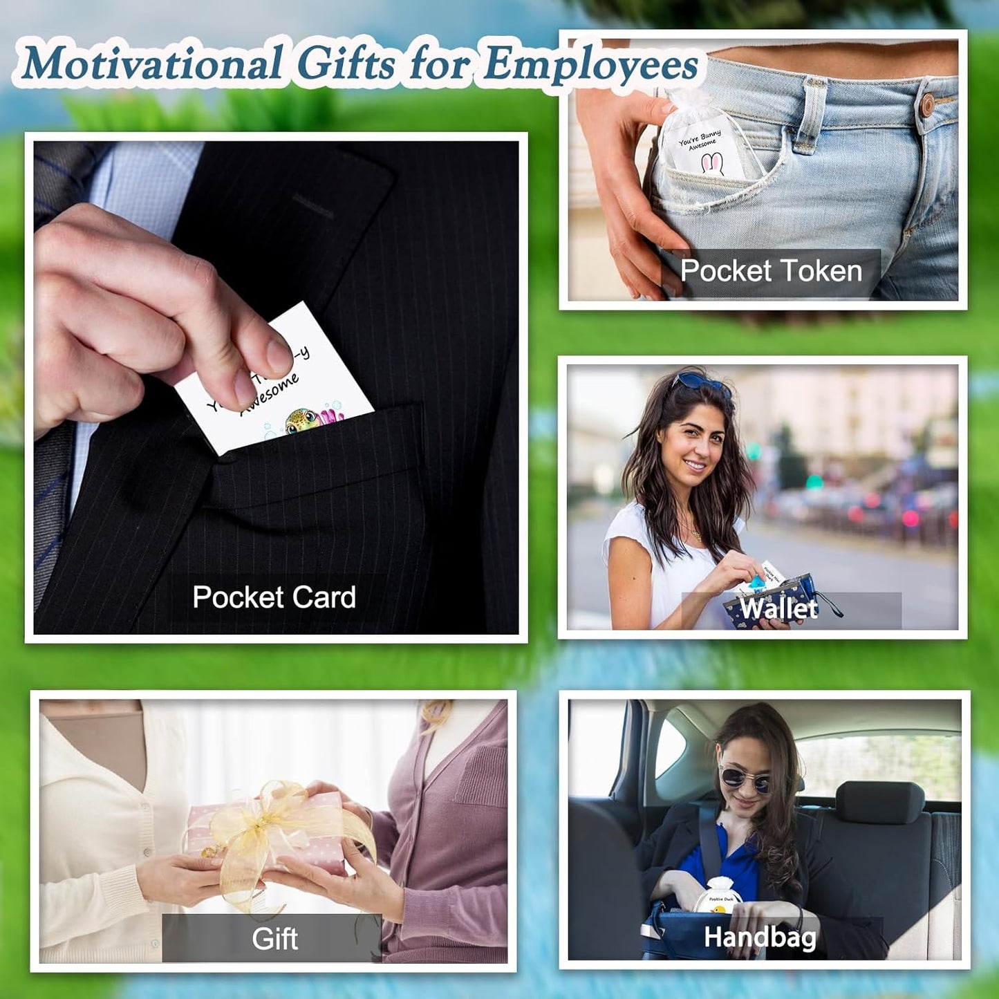 20 Set Employee Appreciation Gifts Bulk for Thank You Staff Back to School Student Teacher Office Coworker Nurse Pocket Gift Favors Animal Pun Inspirational Note Cards Turtle Shark Frog Duck Favors