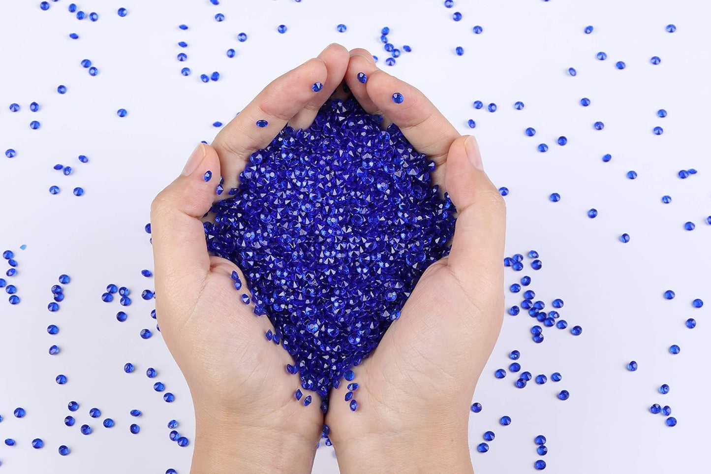 10000 pcs/Pack Wedding Table Scatter Confetti Crystals Acrylic Diamonds Vase Fillers 4.5 mm Rhinestones for Wedding, Bridal Shower, Vase Beads Decorations (Royal Blue)