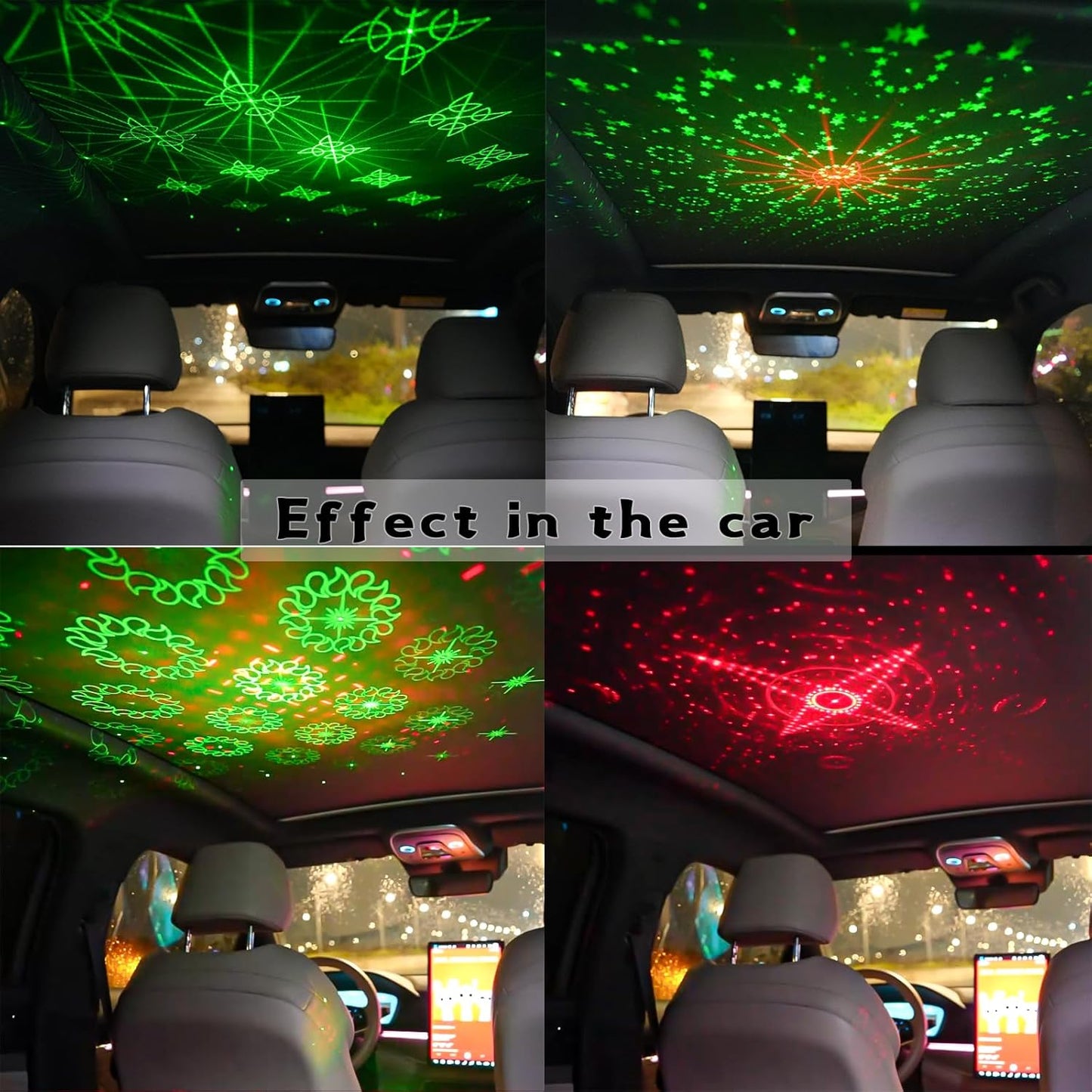 Mini Laser Light Patterns Projector, Party Lights Dj Disco Lights, Sound Activated with Remote Control for Car Parties Decorations, Gift for Adult (3.2 * 3 * 2.3 inchs)