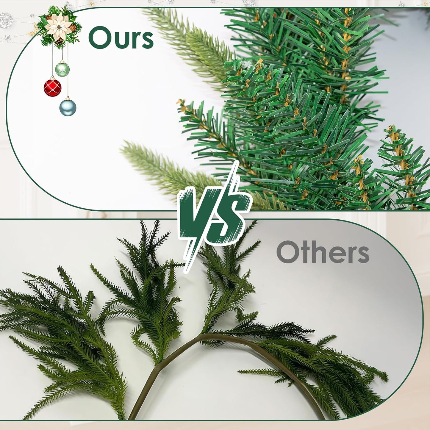 9FT Christmas Garland Artificial Norfolk Pine Tree Greenery, Cedar Cypress with Red Berries Pine Cones, Realistic Winter Holiday Mantel Fireplace Door Table Decor, Indoor Outdoor