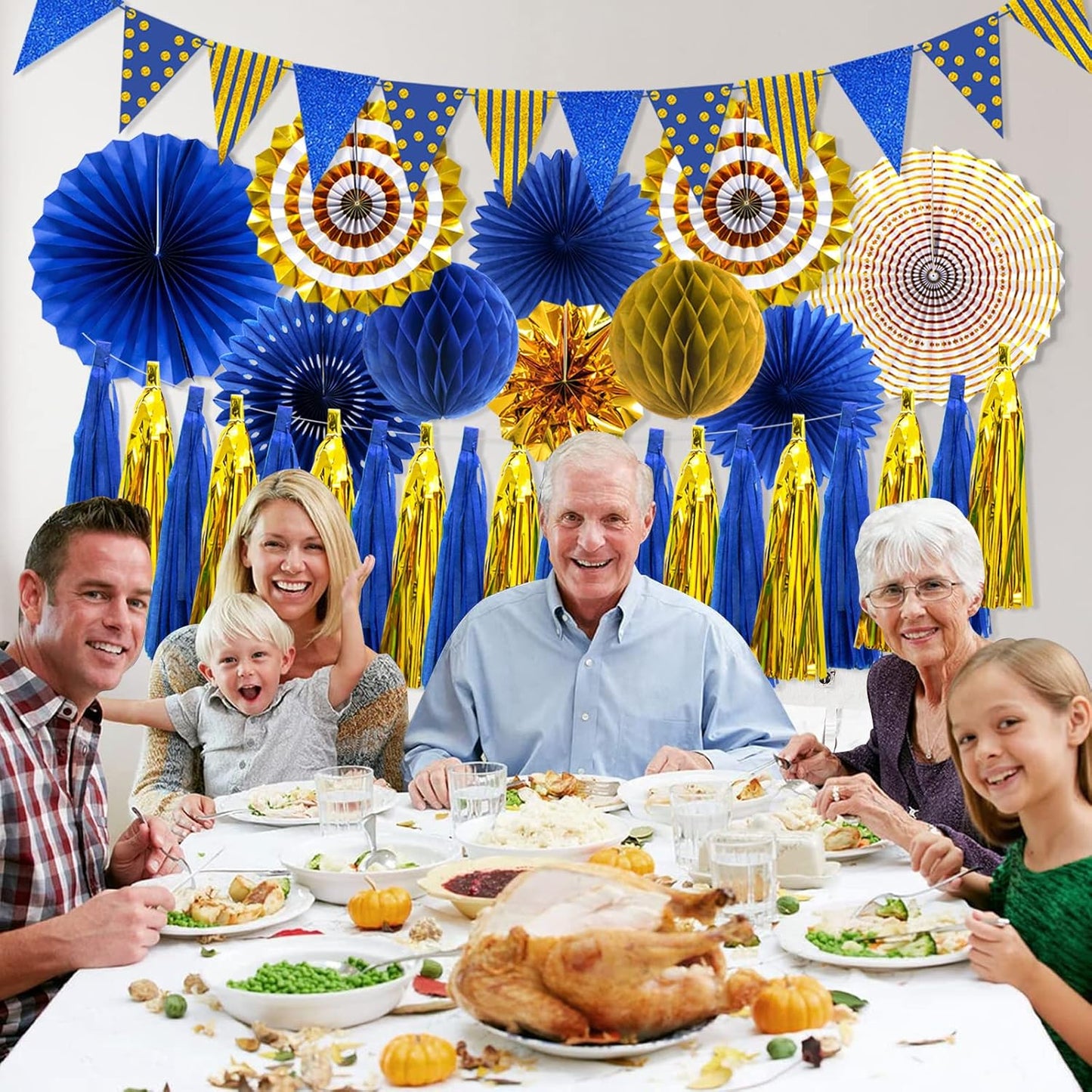 Paper Fans Party Decorations Glitter Paper Triangle Flag Pennant Banner Tassel Garland Circle Banners Party Supplies for Graduation,Bachelorette, Birthday, Wedding, Baby Shower