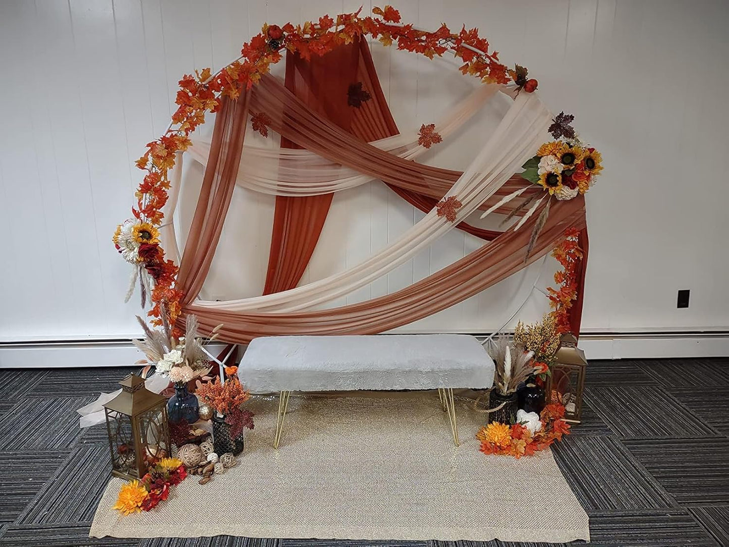 Wedding Arch Draping Fabric Backdrop 1 Panel 30" x 19Ft White Arch Drapes Curtains for Wedding Reception Sheer Tulle Backdrop Curtain for Ceremony Birthday Party Arbor Ceiling Decorations