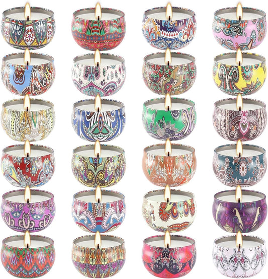 Scented Candles Gift Set, 2.5 oz Soy Wax Aromatherapy Candle for Home, Romantic Candles Gift for Mother Day Christmas Valentines Birthday (24 Pack)