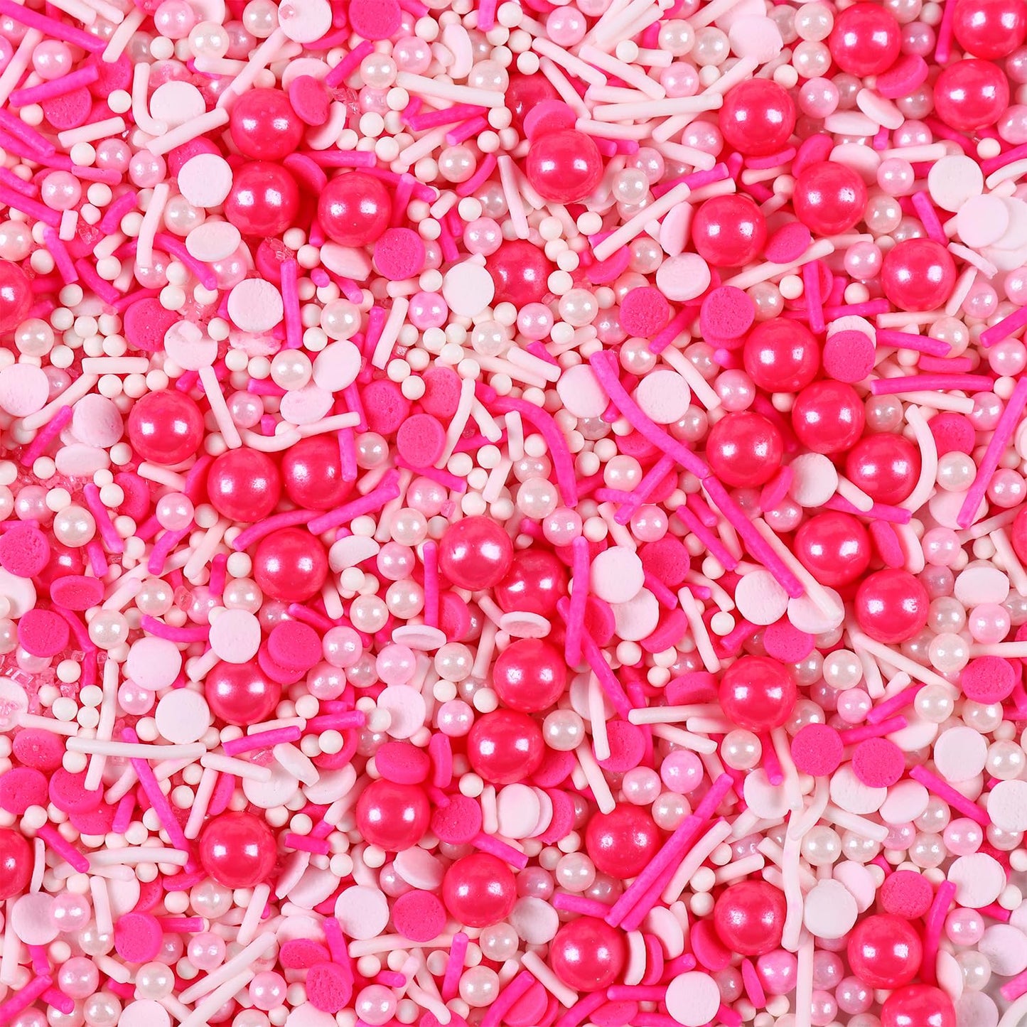 Edible Pink Sprinkles for Cake Decorating, Pink Confetti Sprinkles, Pink Jimmy Sprinkle Mix, Perfect for Baking, Cake, Cupcakes, Macaron, Ice Cream, and Cookies(120g/4.23oz)