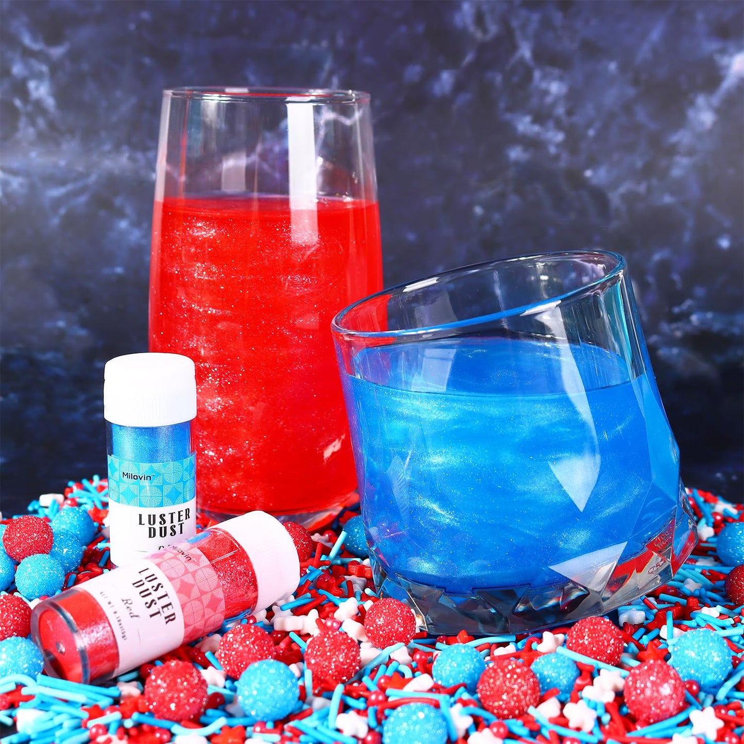 Blue Edible Glitter for Cake Decorating, 5g Luster Dust Edible, Edible Glitter for Cocktails, Cake, Strawberries, Chocolate, Ice Cream, Cookies, Cupcakes, and Waffles(0.18oz, Blue)