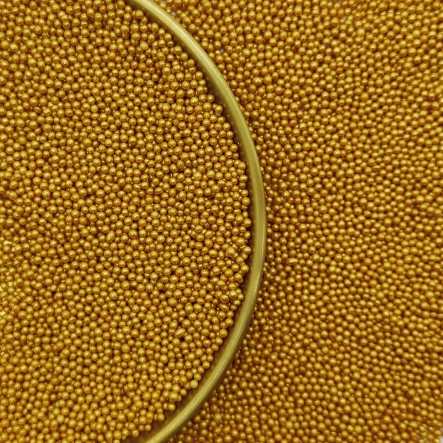 Edible Gold Sprinkles Candy 2mm Mini Pearls Cake Decorations Cupcake Toppers Cookie Decorating Perfect for Wedding Party Valentine Halloween Christmas Supplies 3OZ