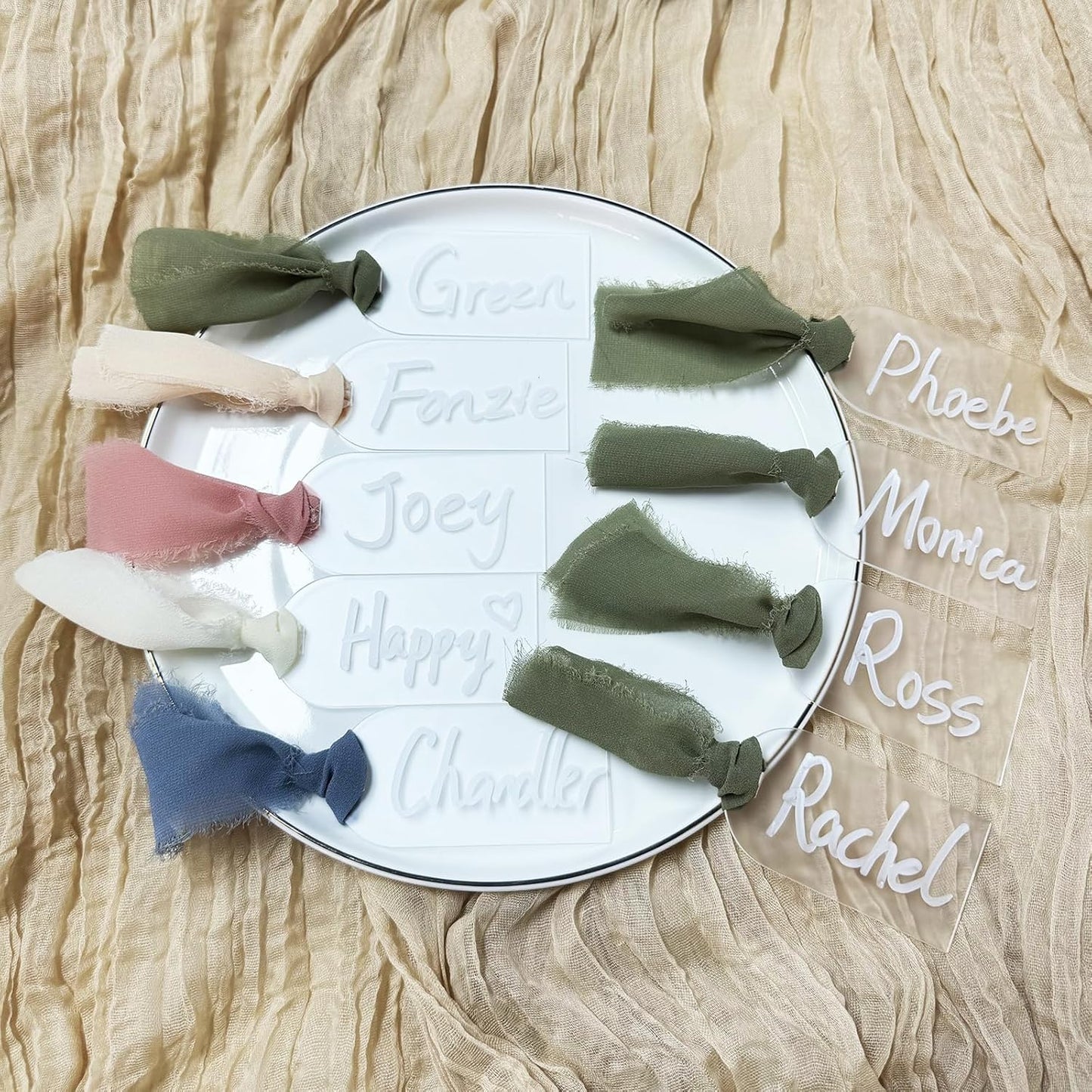 50Pcs Acrylic Place Card for Wedding Frosting Acrylic DIY Table Seating Cards Wedding Supplies with Champagne