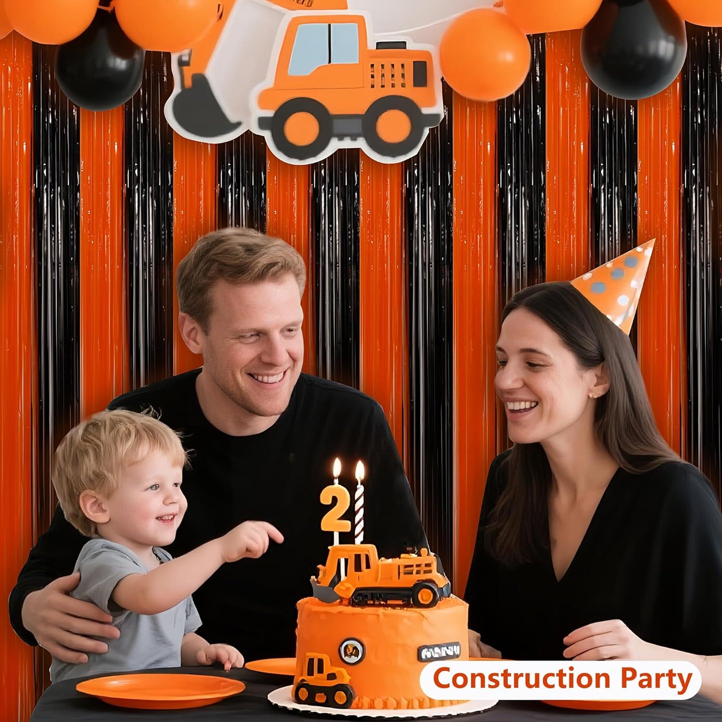 BEISHIDA Black Bronze Door Streamers Backdrop Foil Fringe Tinsel Party Streamers Curtains Photo Backdrop - 2Pcs for Birthday Graduation Halloween Party Decoations