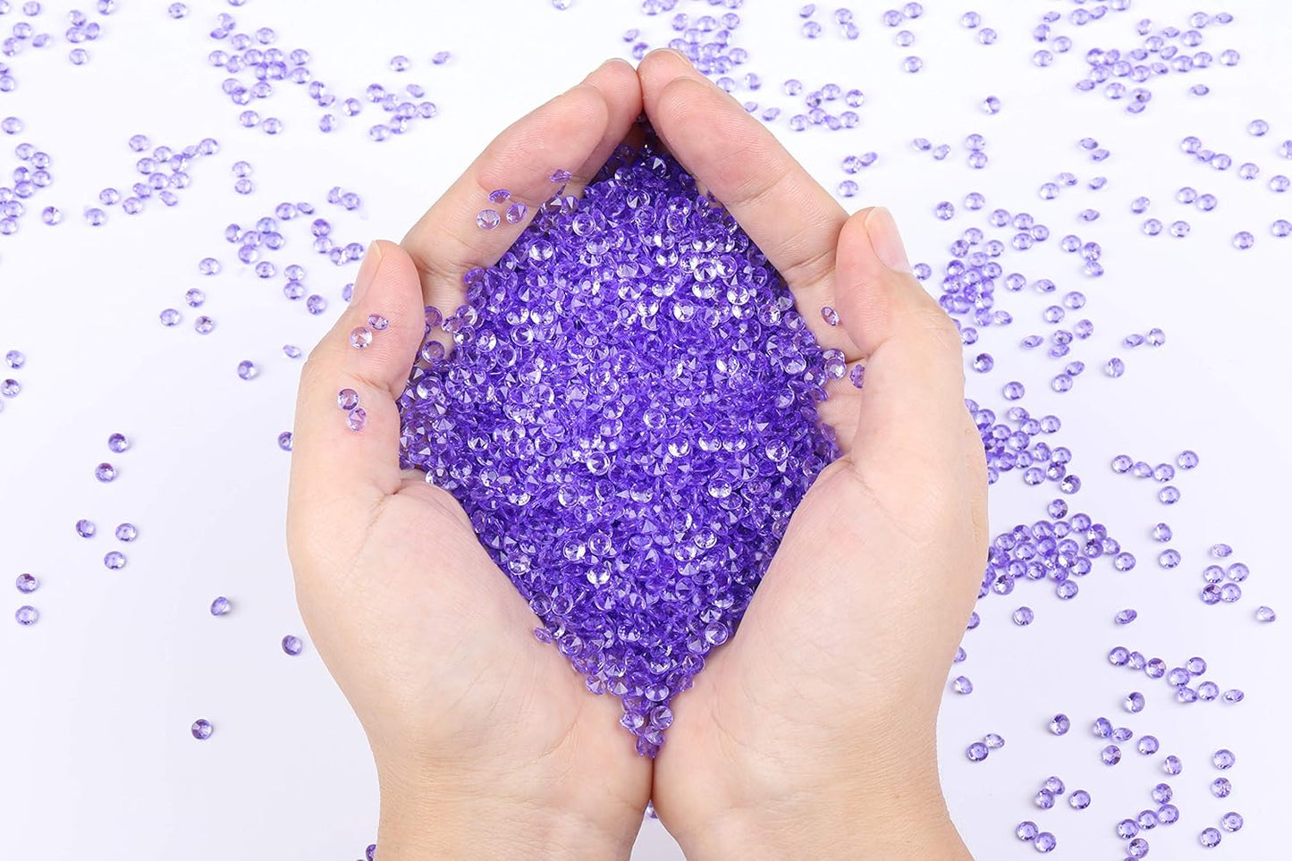 10000 pcs/Pack Wedding Table Scatter Confetti Crystals Acrylic Diamonds Vase Fillers 4.5 mm Rhinestones for Wedding, Bridal Shower, Vase Beads Decorations (Violet)