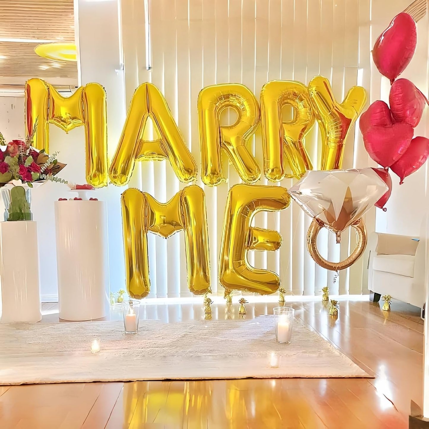 Gold Alphabet Balloons, 40 Inch Custom Name Balloons, Self Inflating Helium Foil Letters for Men Birthday Party Decorations