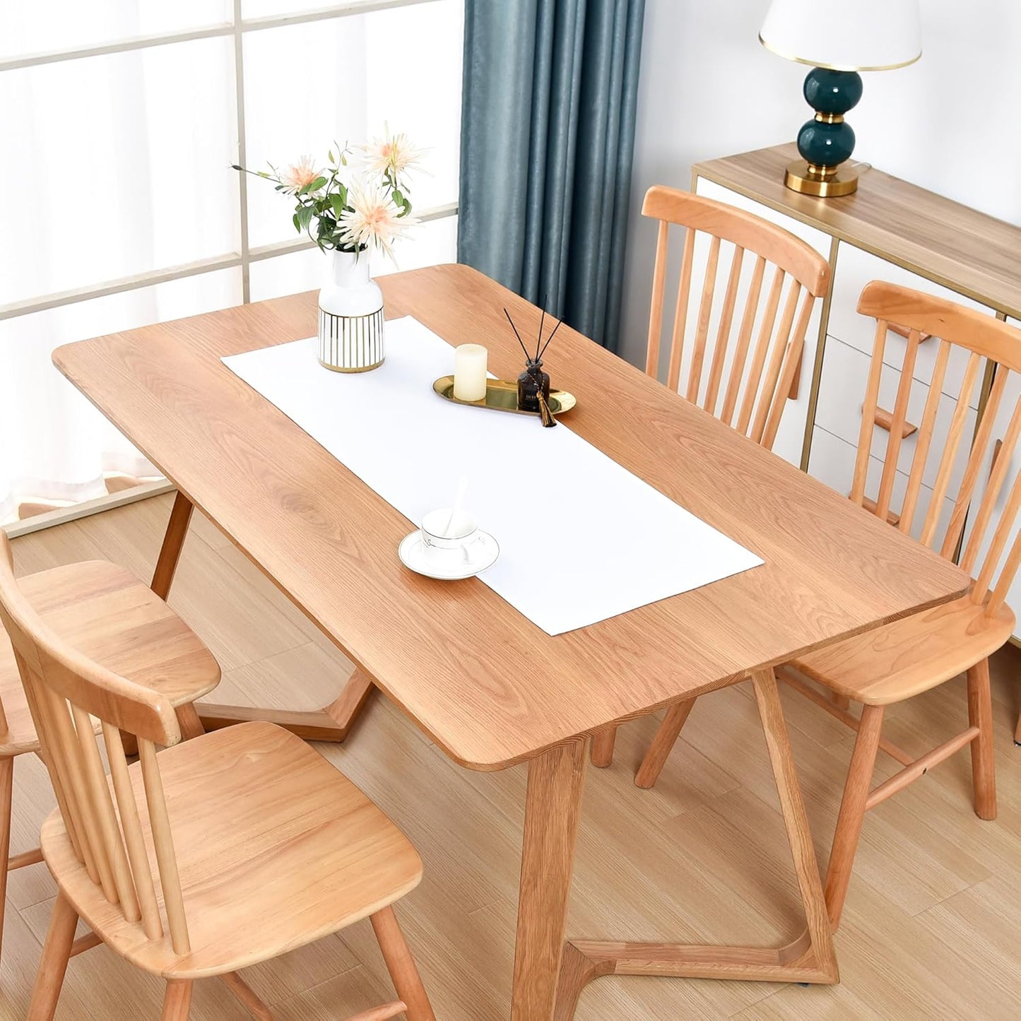 Farmhouse White Table Runner Small Short Table Runners 36 Inches Coffee Table Runner for Dresser Living Room Bedroom Holiday Party Banquet 12X36 Inch