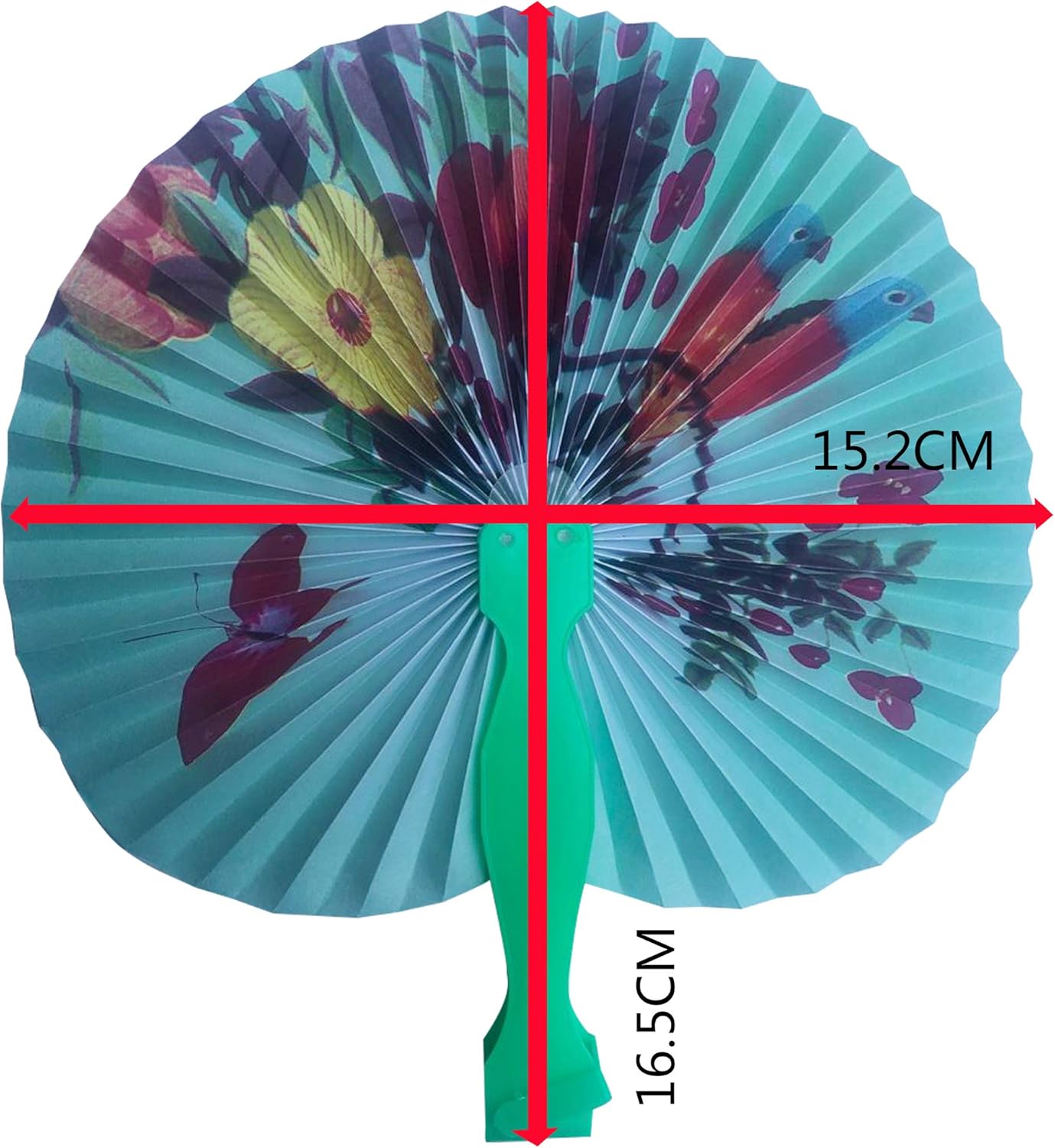 30 Pcs 3.5" Mini Chinese Oriental Handheld Floral Folding Paper Fans Bulk Assortment for Wedding Birthday Party Favors Gifts(Colorful Handle)