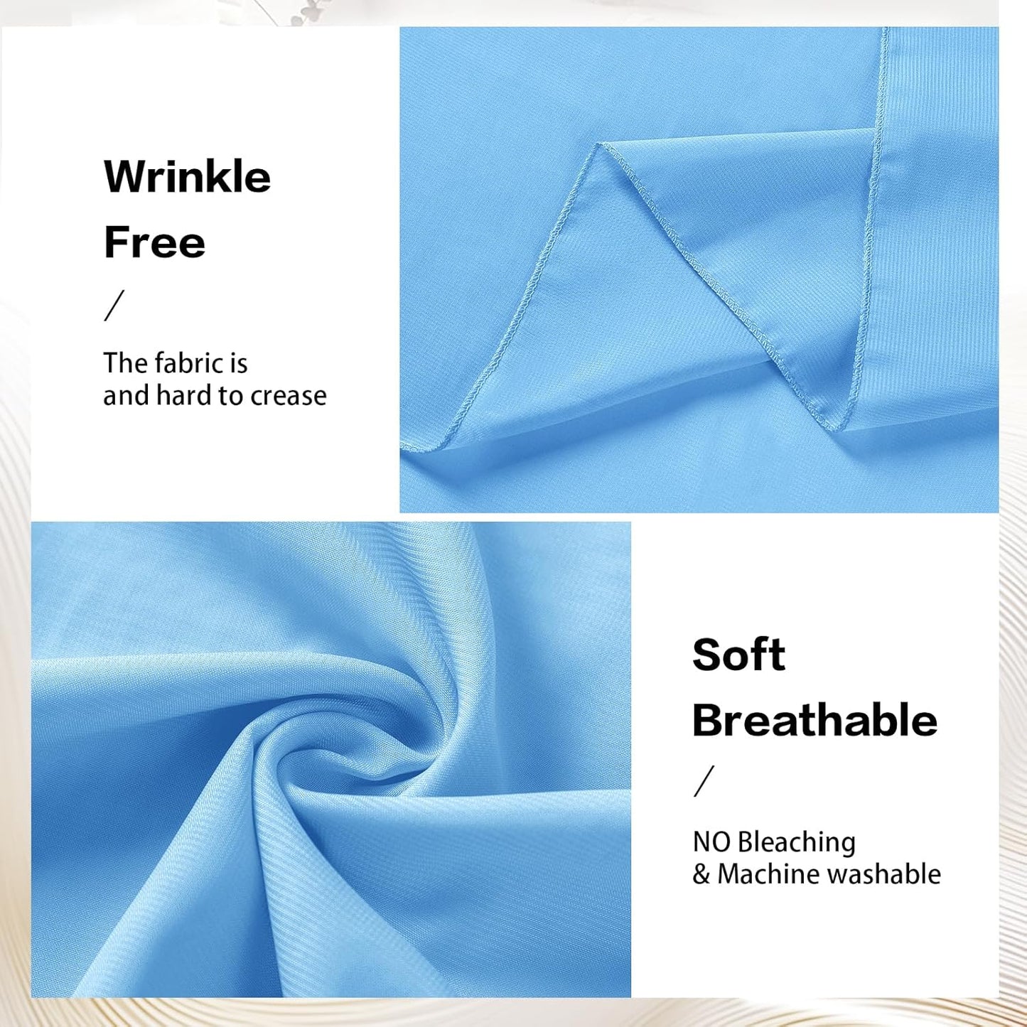 VOK Blue Wedding Arch Draping Fabric Chiffon Fabric, 29in x 18Ft 2 Panels Sheer Chiffon Outdoor Curtain for Wedding Ceremony Birthday Party Decoration (Blue,2 Panel)