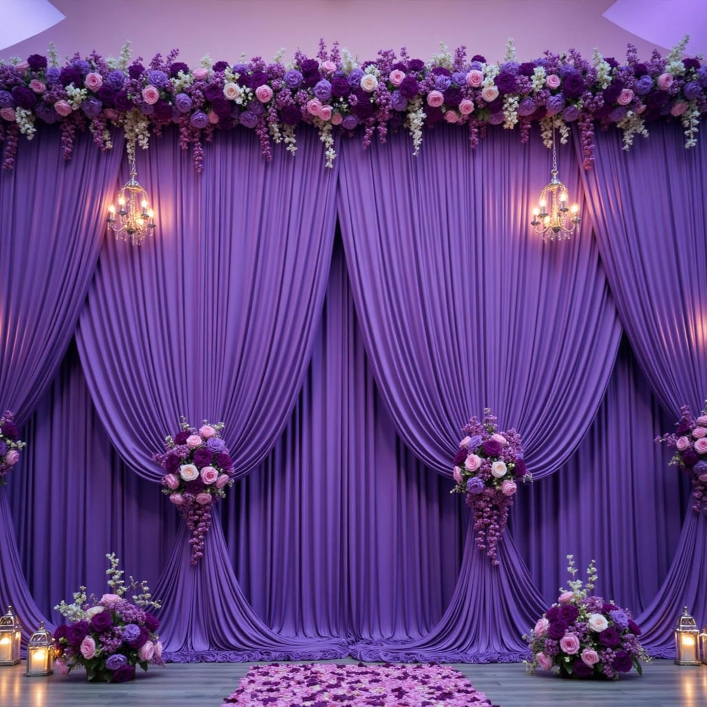 20ftx10ft Purple Backdrop Curtains for Party Background, Wrinkle Free Purple Photo Curtains Backdrop Drapes 4 Panels Back Drop Cloth for Wedding Birthday Photography Baby Shower Decor