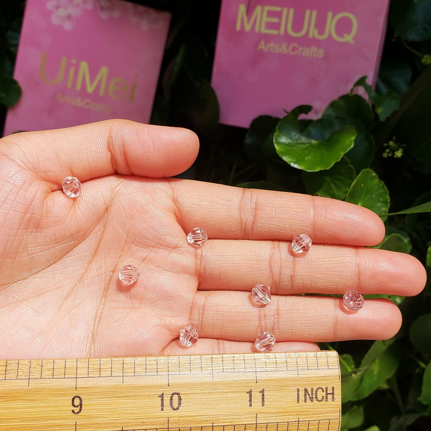 6mm Bicone 450Pcs Pink Crystal Glass Beads Faceted Bicone Shape Crystal Glass Spacer Beads for Bracelet Necklace Decorative Hand Jewelry Making (Pink, 6MM)