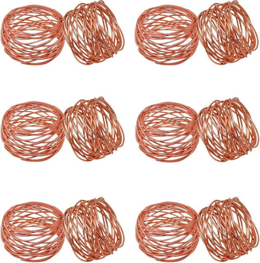 Handmade Round Mesh Napkin Rings Holder for Dinning Table Parties Everyday, Set of 12