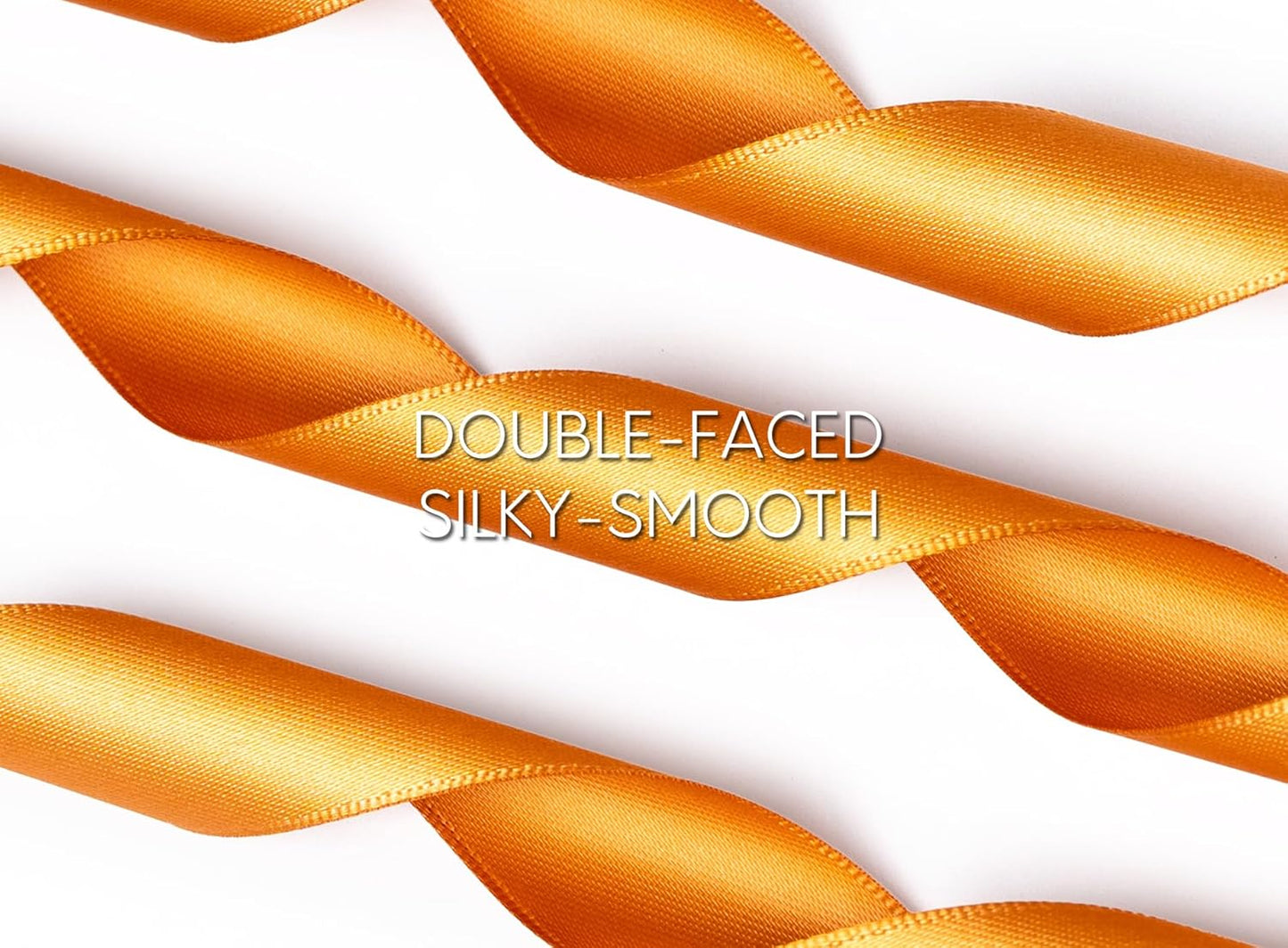 Satin Ribbon 7/8 Inch x 50 Yards Ginger Double-Faced Polyester Ribbons for Crafts Flower Bouquet Gift Wrapping Wedding Invitation