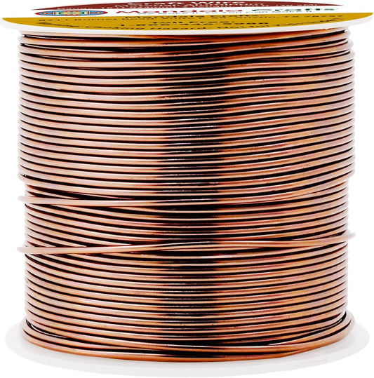 Mandala Crafts 18 Gauge Anodized Aluminum Craft Wire for Jewelry Making - 100 FT Colored Flexible Brown Wire - Bendable for Bonsai Armature Crafting Sculpting