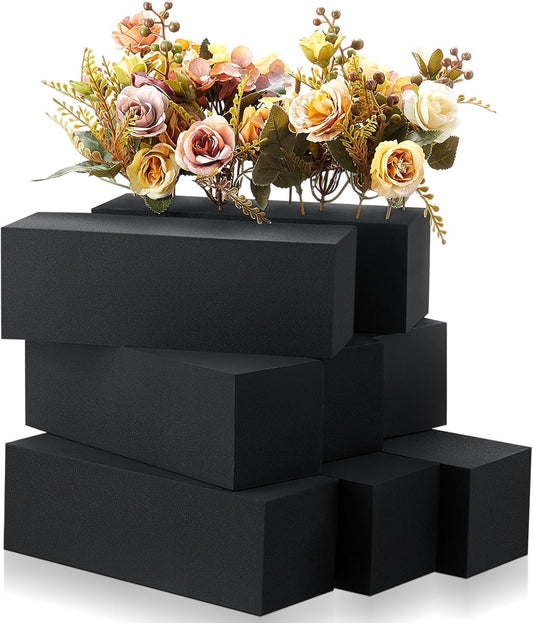 Lallisa 12 Pcs Reusable Floral Foam Blocks Water Weather Resistant Dry Floral Foam for Artificial Flower Arrangements Outdoor Flower Boxes Outside Hanging Planters Wedding Home Decor (9 x 3 x 3")