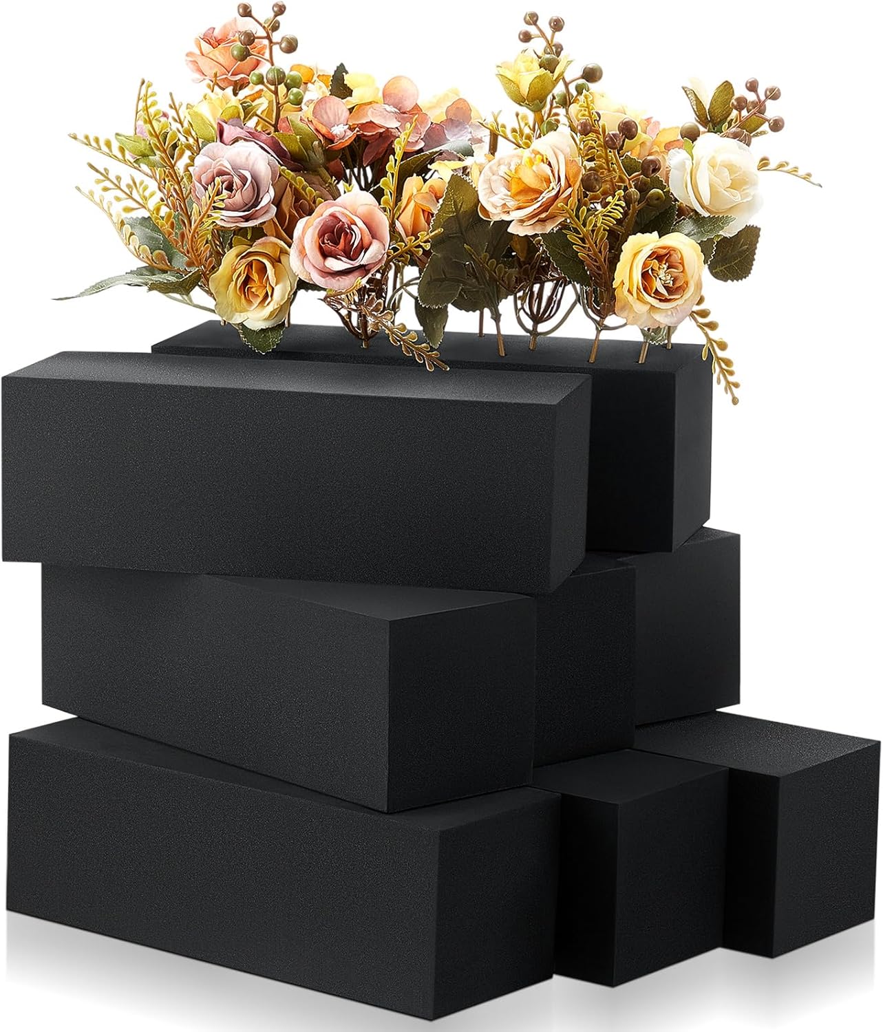 Lallisa 16 Pcs Reusable Floral Foam Blocks Water Weather Resistant Dry Floral Foam for Artificial Flower Arrangements Outdoor Flower Boxes Outside Hanging Planters Wedding Home Decor (9 x 3 x 3")