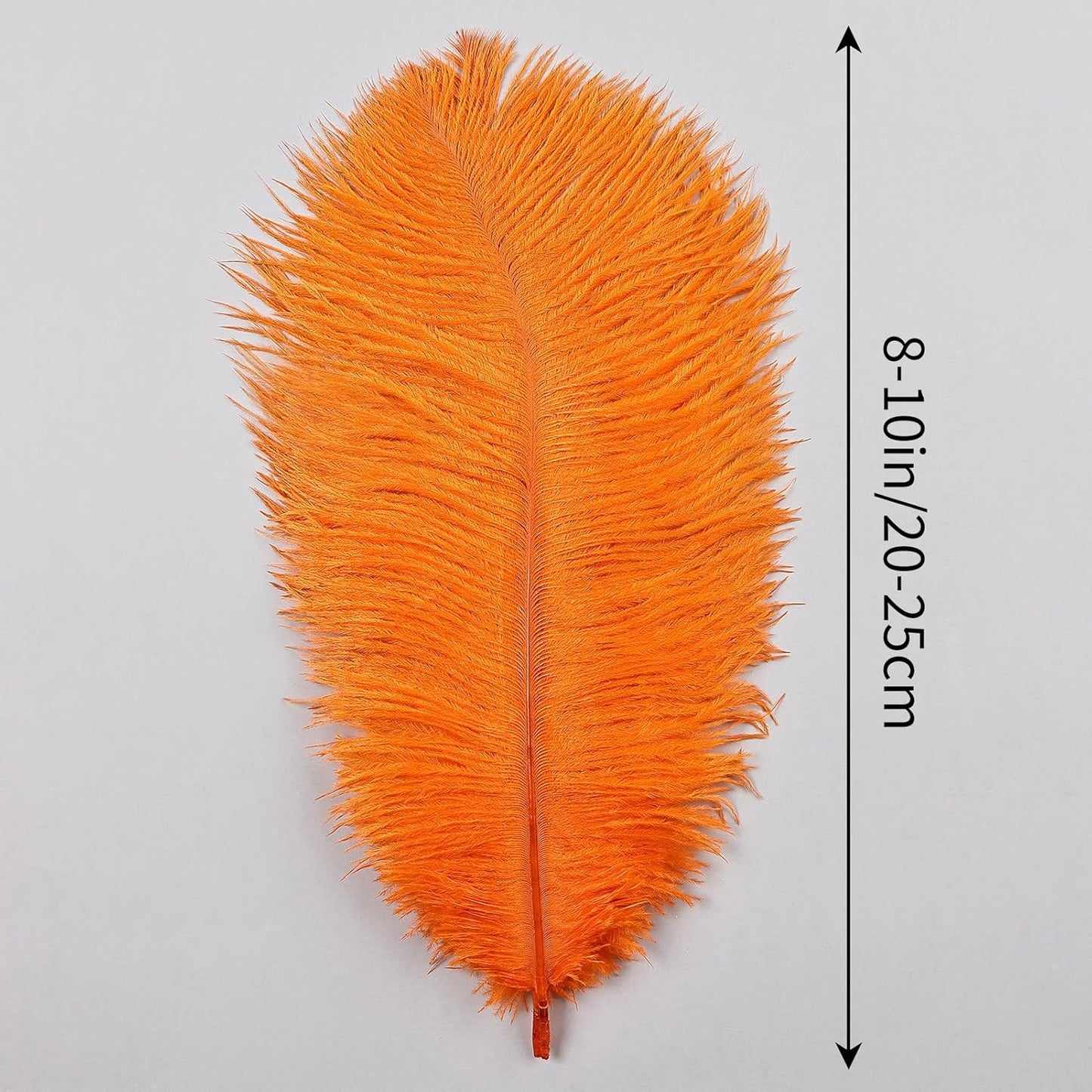 THARAHT Orange Ostrich Feathers 12pcs Natural Bulk 8-10Inch 20cm-25cm for Crafts Wedding Party Centerpieces Halloween and Home Decoration Feathers