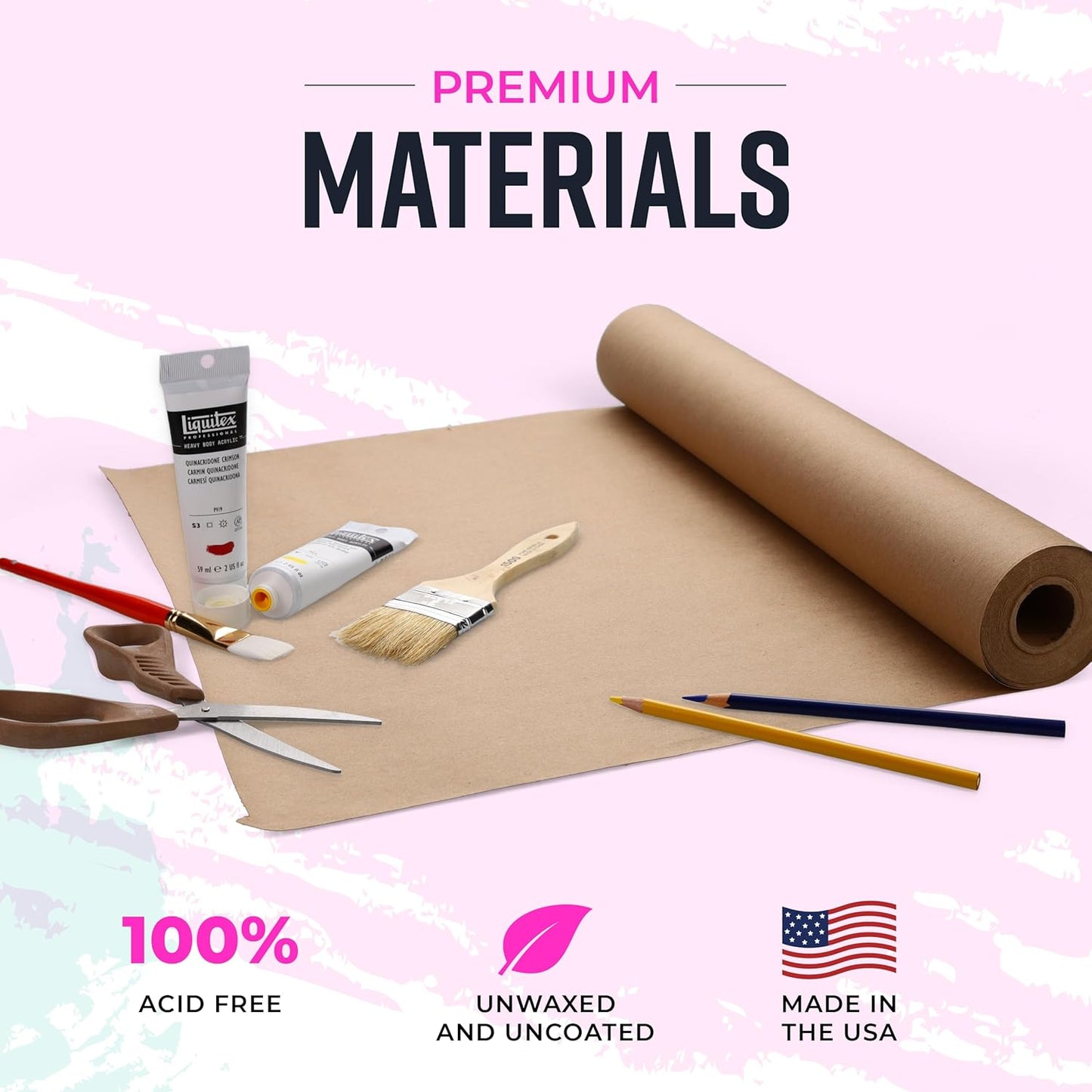 Bryco Goods (Pack of 2) Kraft Paper Roll - Brown - 18" x 2100" (175') - USA Made - Suitable for Packing - Moving - Shipping - Crafts - Wall Art - Bulletin Boards - Floor Covering - Table Runner