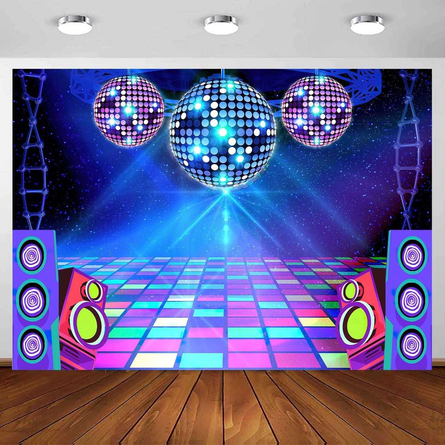 Disco Backdrop 7 x 5 ft Retro Glow Party 70s 80s 90s Theme Stage Dance Background Disco Party Decoration Disco Ball Banner Dance Backdrop for Birthday Party Prom Portrait Photo Props Polyester, Red