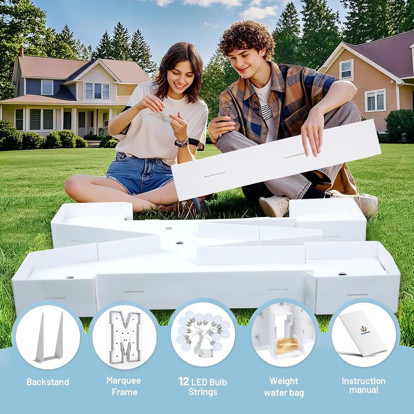 4FT Marquee Light Up Letters N,Party Decoration Large Marquee Light Up Letters with Weighted Water Bag,Pre-cut Foam Board Set Can Be Used for Birthdays,Weddings,Baby Anniversaries