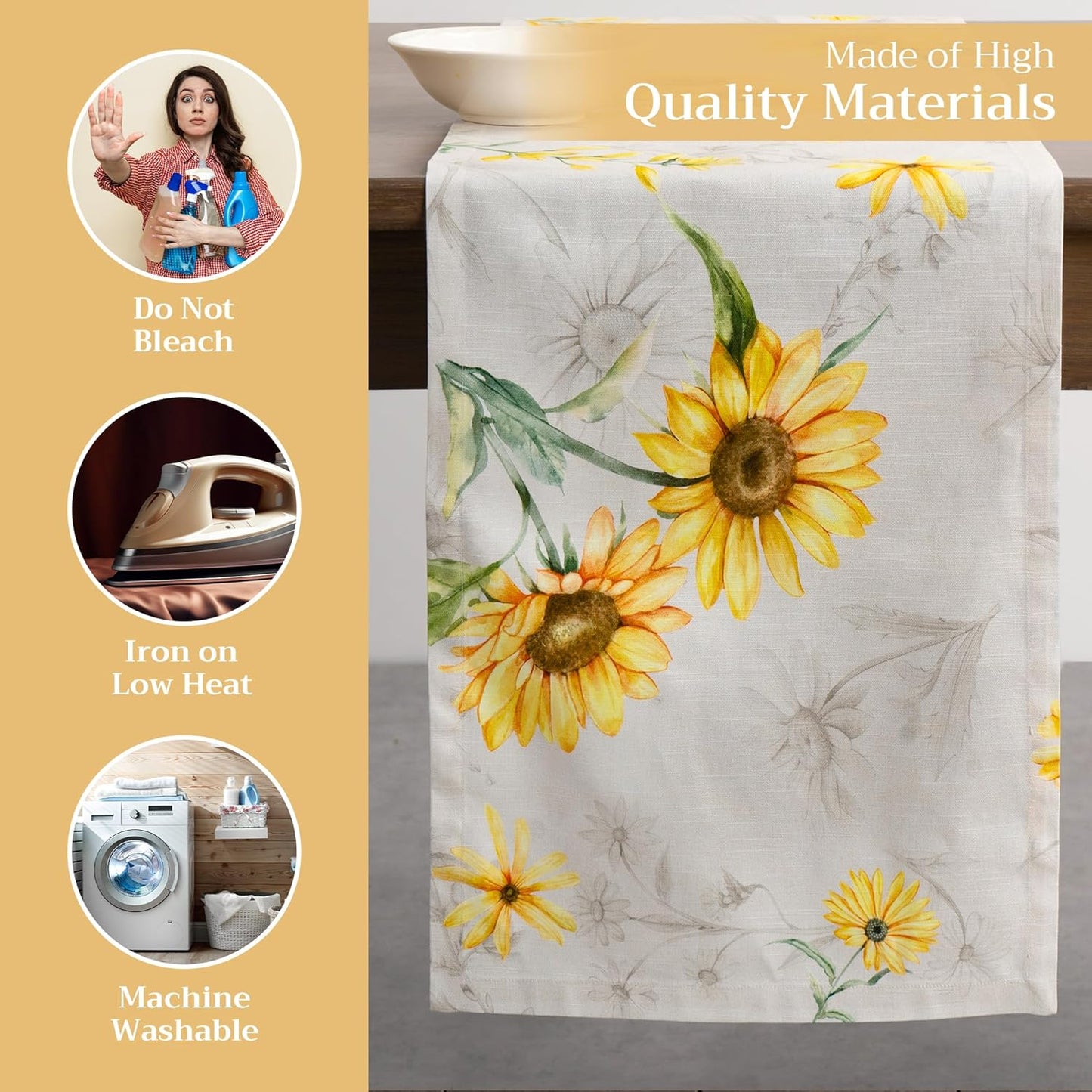 Maison d' Hermine Table Runner 100% Cotton Single Layer Table Runners 72 inches Long Decorative for Home Kitchen Dining Party Baby Shower Wedding Bridal Shower Spring Summer (Candice, 14.50" x 72")