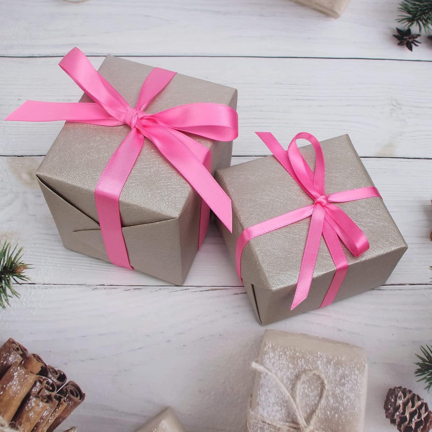 Ribbli Double Faced Hot Pink Satin Ribbon,1/2” x Continuous 25 Yards,Use for Bows Bouquet,Gift Wrapping,Floral Arrangement