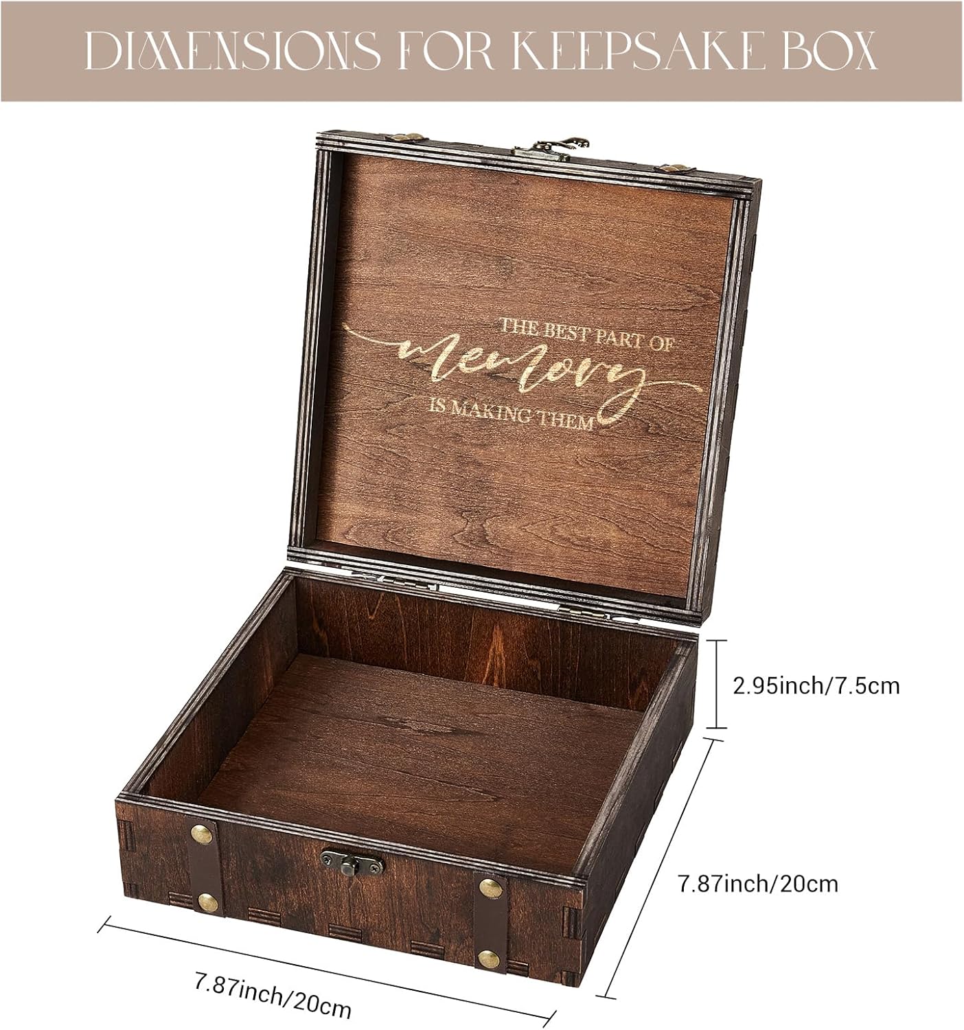 AW BRIDAL Wedding Memory Box for Keepsakes, Wooden Keepsake Boxes with Lid for Storage and Decorative, Wedding Gifts for Bride and Groom, Bridal Shower Gifts for Bride, Engagement Gift for Couples