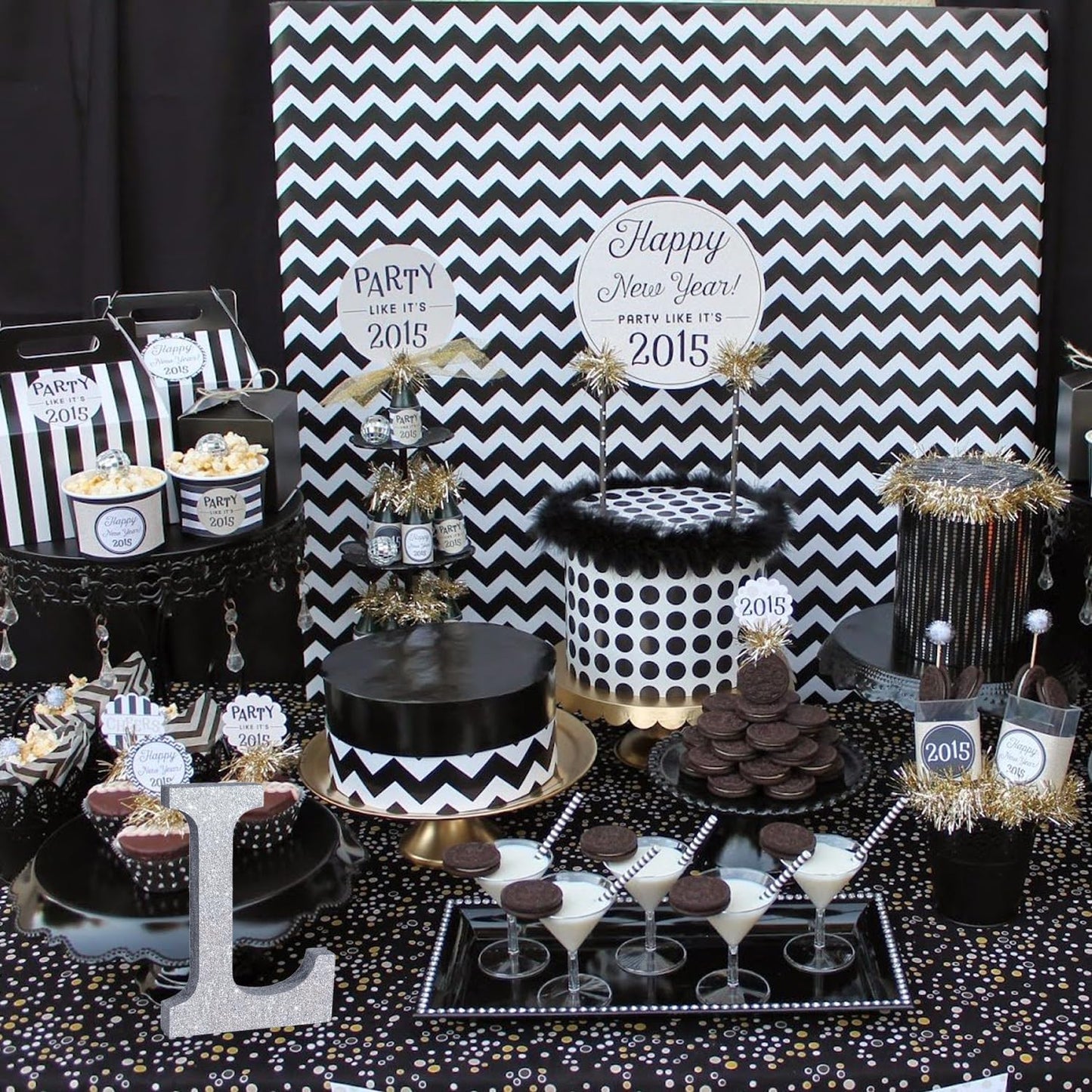 TONIFUL 8 Inch Silver Glitter Letter L Table Centerpiece A-Z Silver Birthday Party Decorations,Silver Alphabet L for Birthday,Chrismas,Graduation,Bridal Shower,Wedding,Anniversary Party Supplies